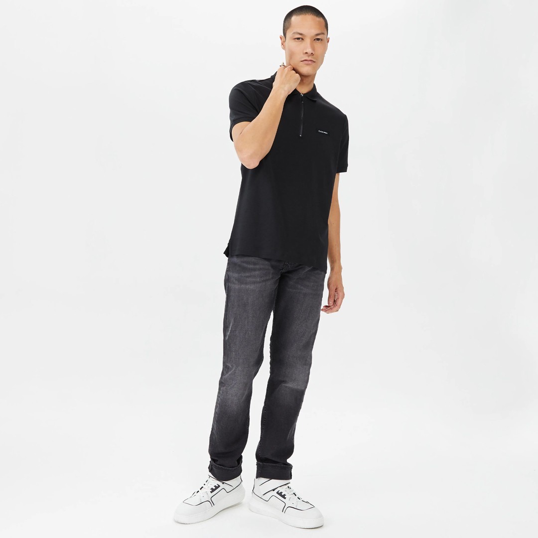 Calvin Klein Smooth Cotton Zip Polo