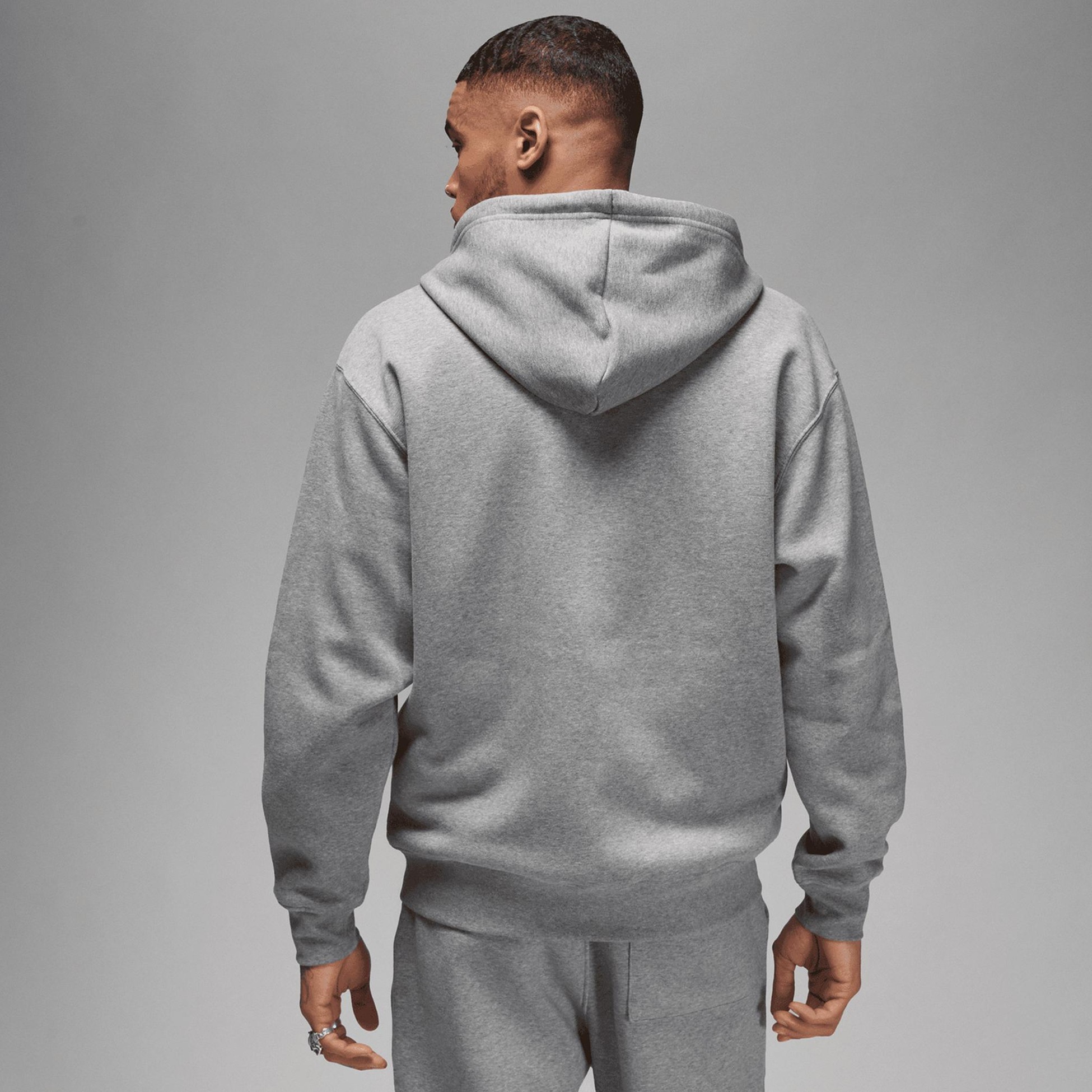 Essentials Tam Boy Fermuarlı Fleece Takım - Dark Grey Heather/Silver