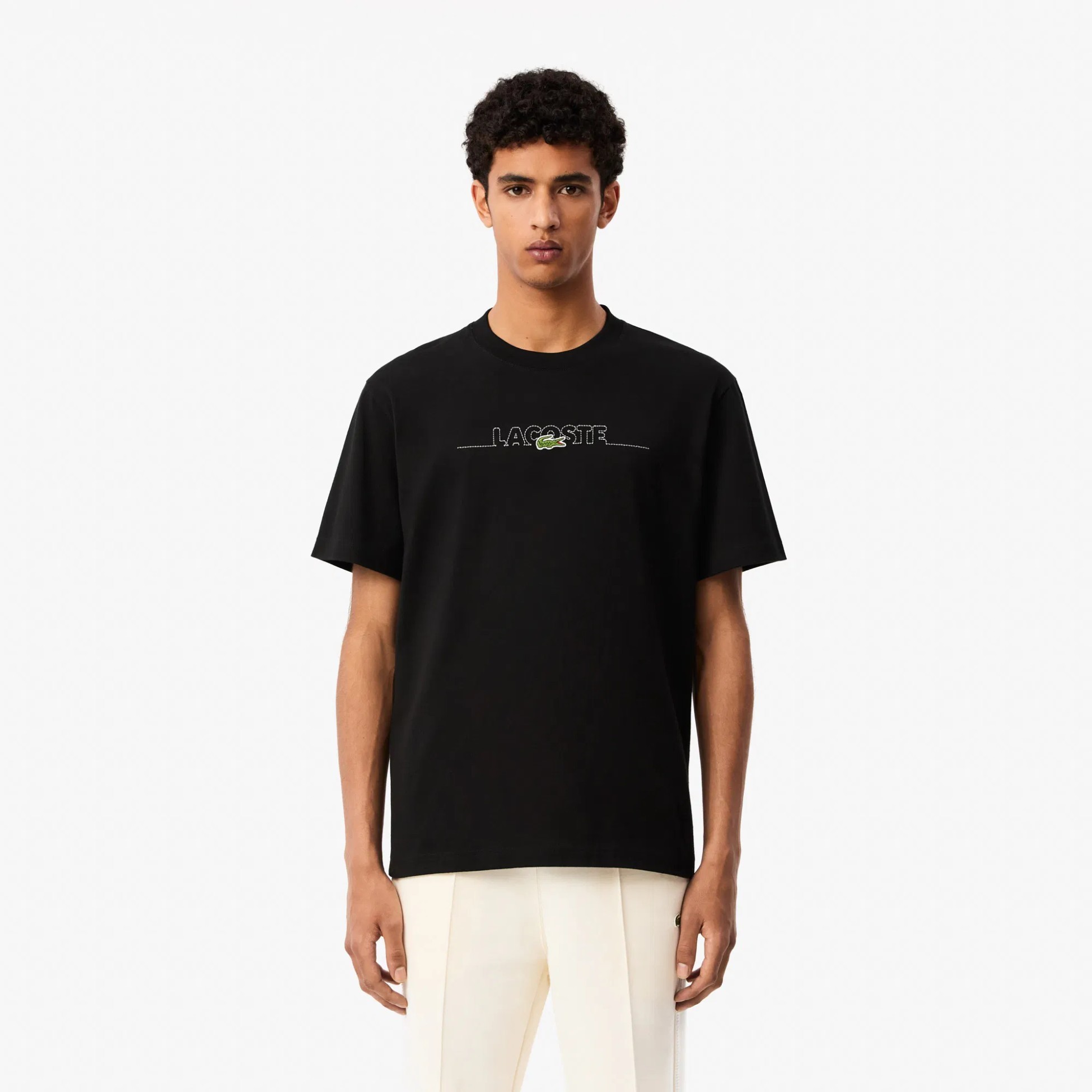 Classic Fit Bisiklet Yaka Baskılı T-Shirt
