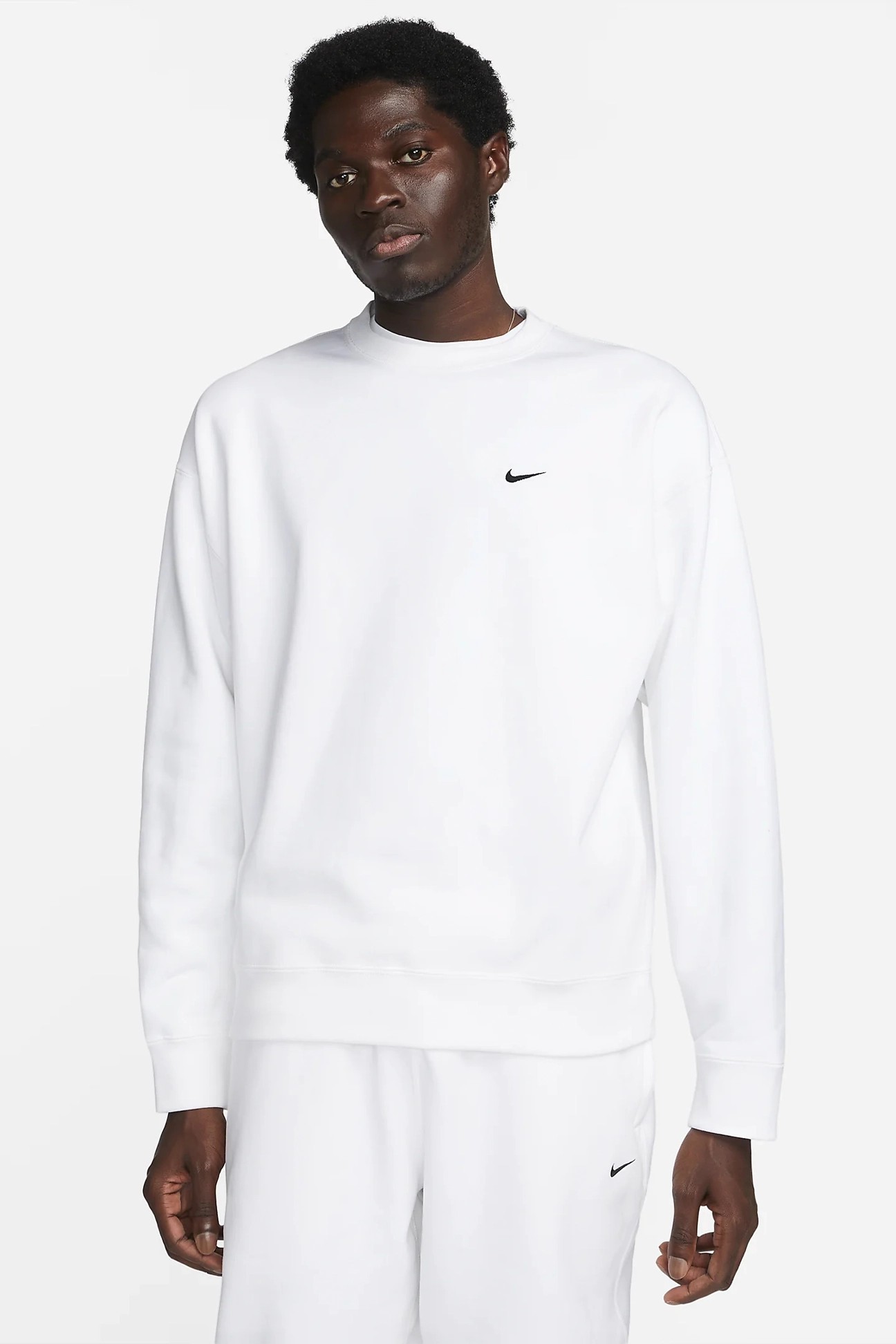 Solo Swoosh Fleece Crew Üst - Off-White