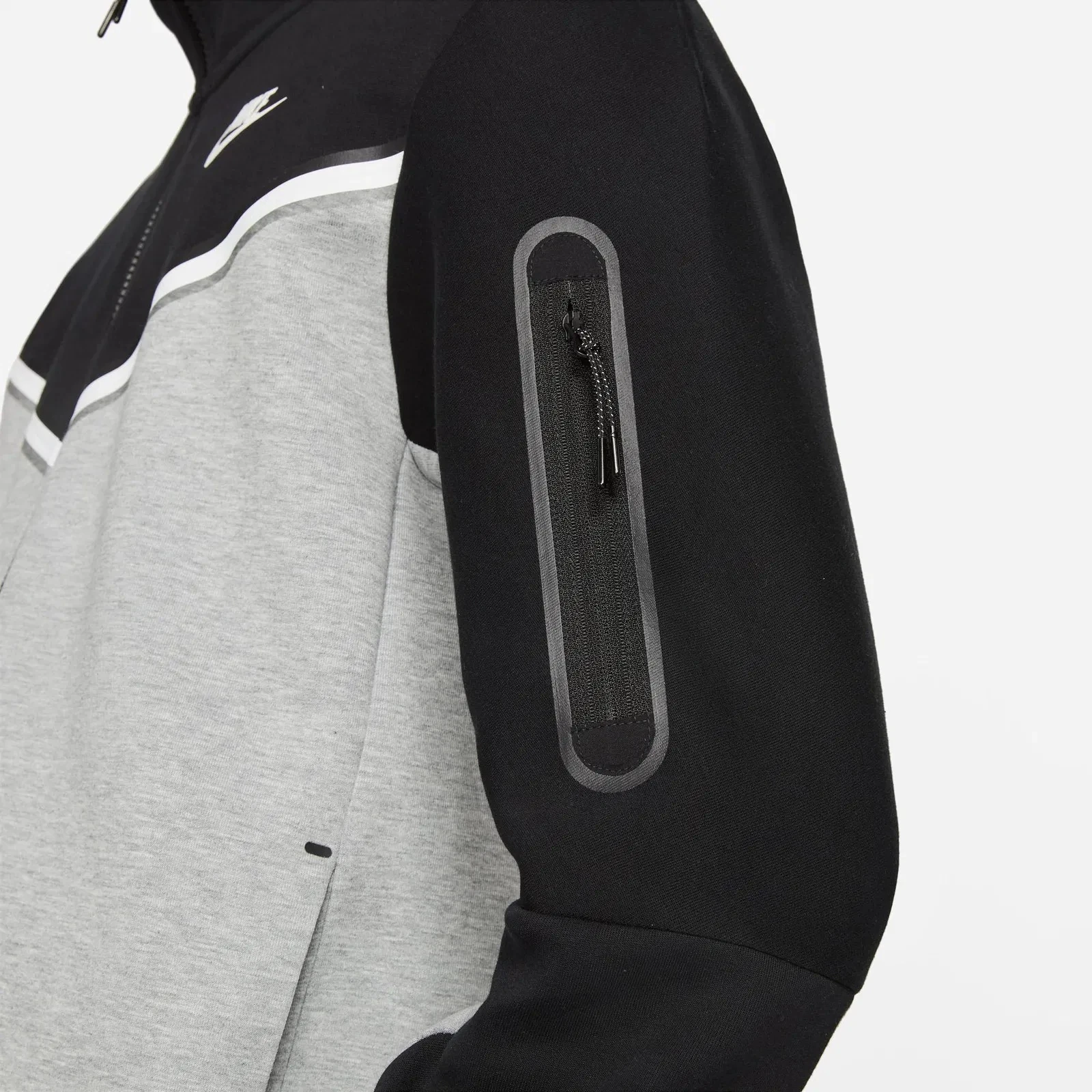 Tech Fleece Full Zip Hoodie - Dark Grey Heather/Black/White