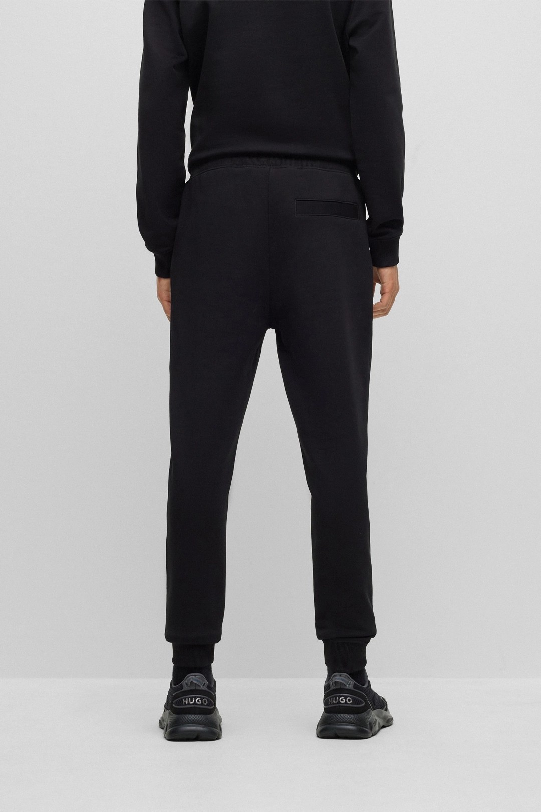 Cotton-Terry Tracksuit Bottoms With Red Logo Label