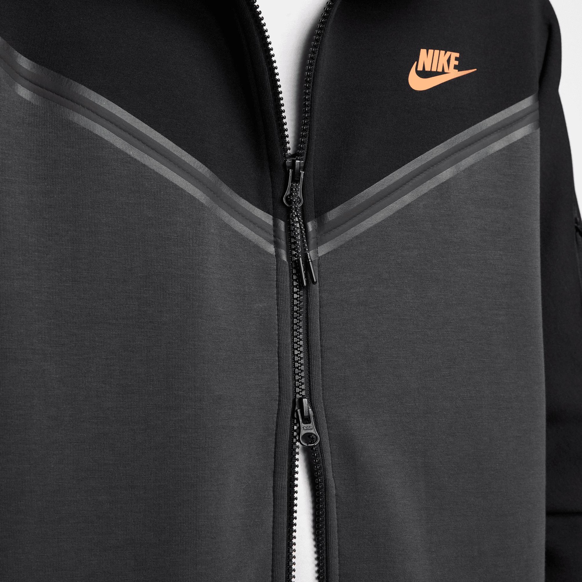 Tech Fleece Full Zip Hoodie - Dark Smoke Grey/Black/Metallic Gold