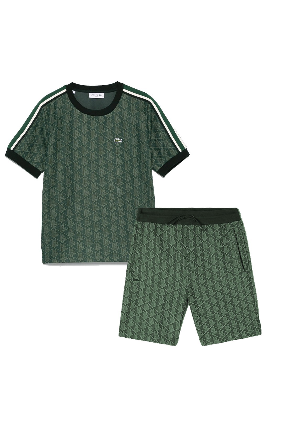 Monogram Tişört & Şort Set - Yeşil