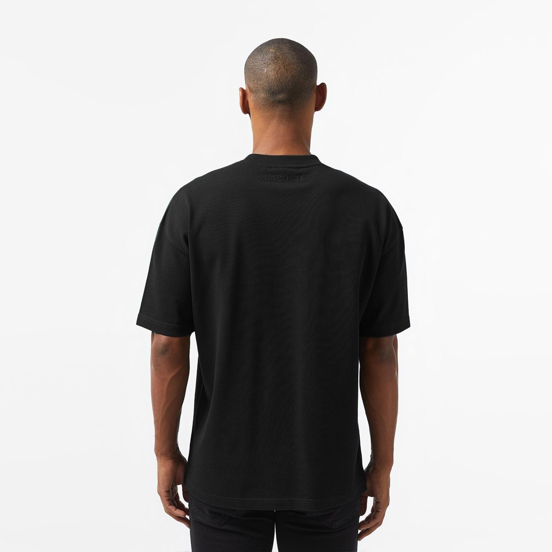 Oversize Fit Bisiklet Yaka Baskılı T-Shirt