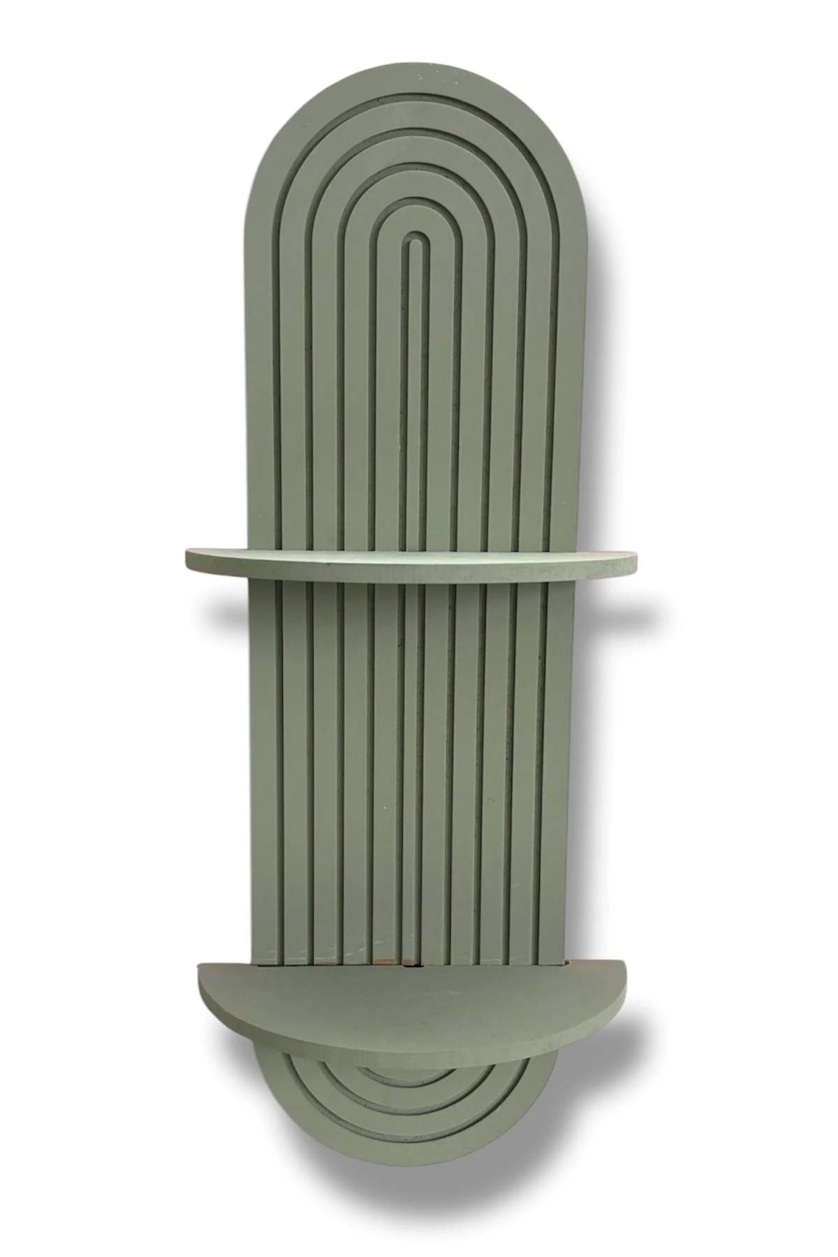 Semplice Ihlamur Yeşili Dekoratif Duvar Rafı Özel Boyalı 54x16 Cm