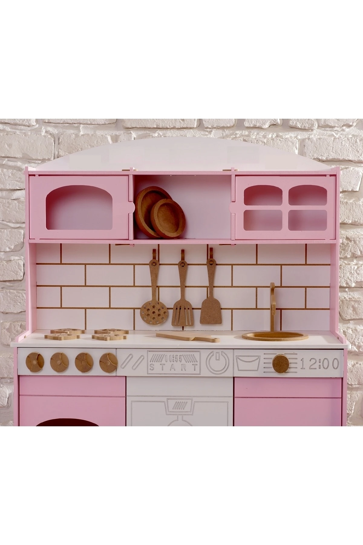 Boyalı Ahşap Oyuncak Mutfak Servis Seti