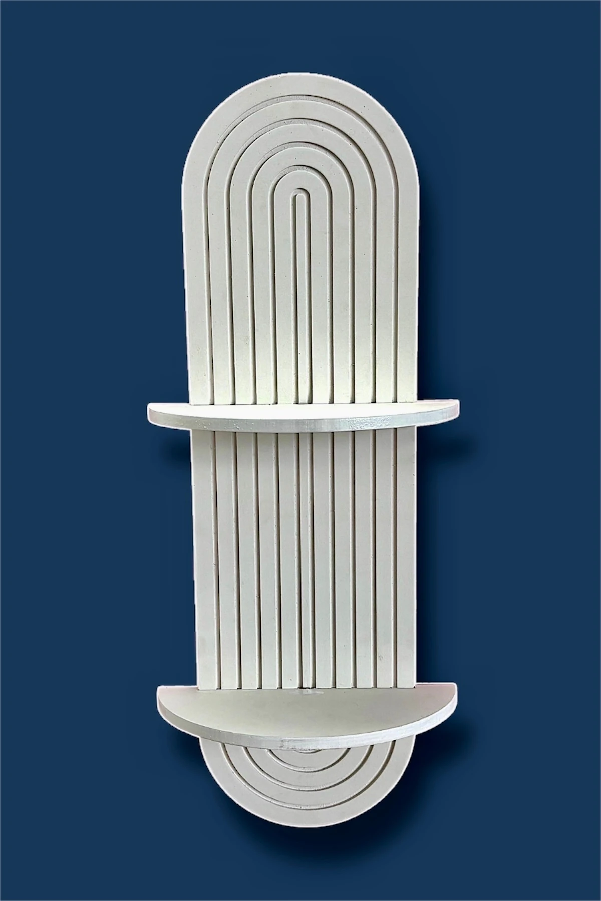 Semplice Beyaz Dekoratif Duvar Rafı Özel Boyalı 54x16 Cm