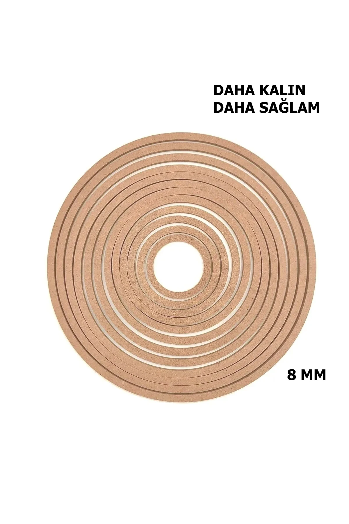 12'li Ham Mdf, 8mm Kalınlık, 30 Cm Kasnak, Boyanabilir Vidasız Kasnak, Makrome Halkası, Düş Kapanı