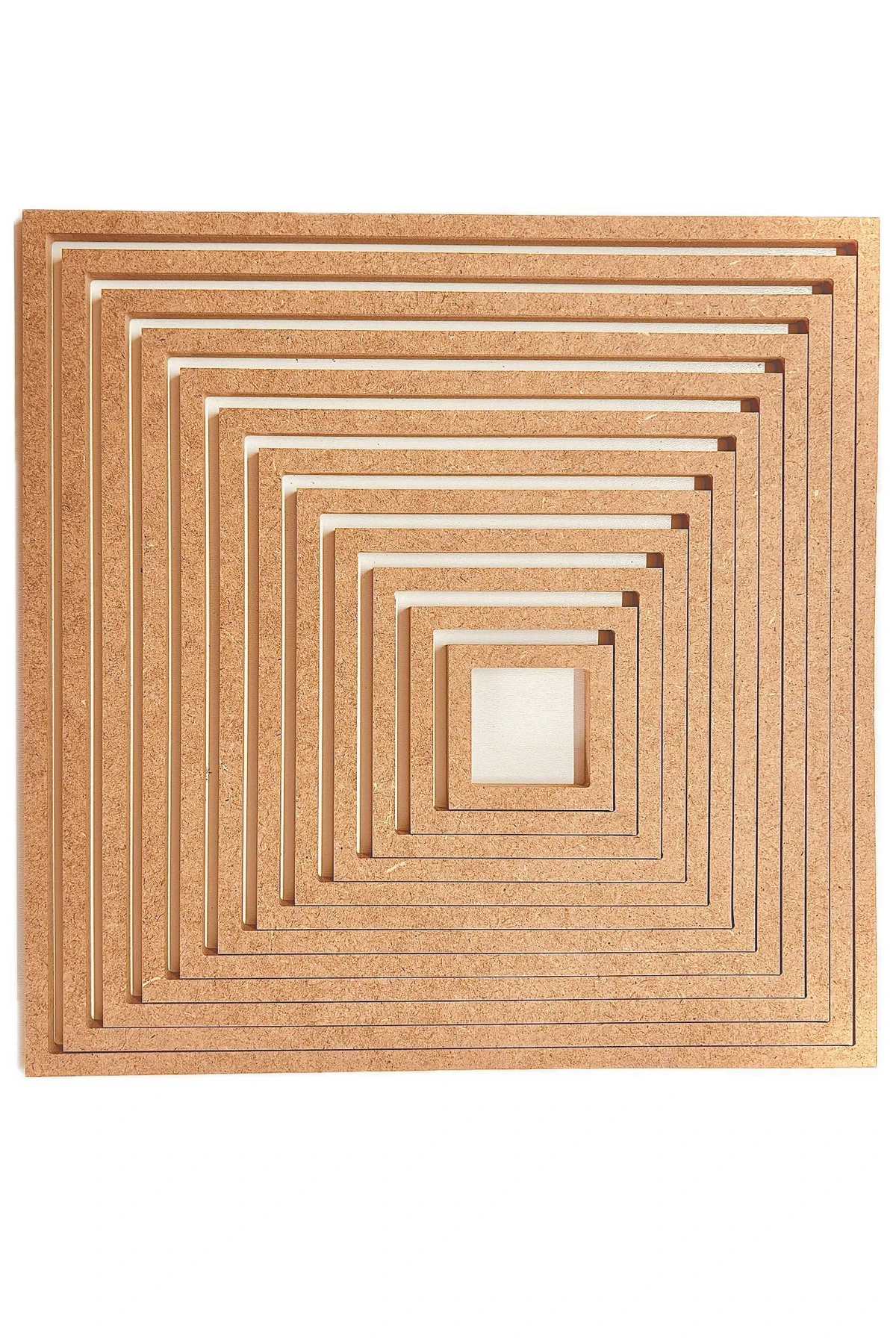 12'li Kare Ham Mdf, 8mm Kalınlık, 30 Cm Kasnak, Boyanabilir Vidasız Kasnak, Makrome Halkası