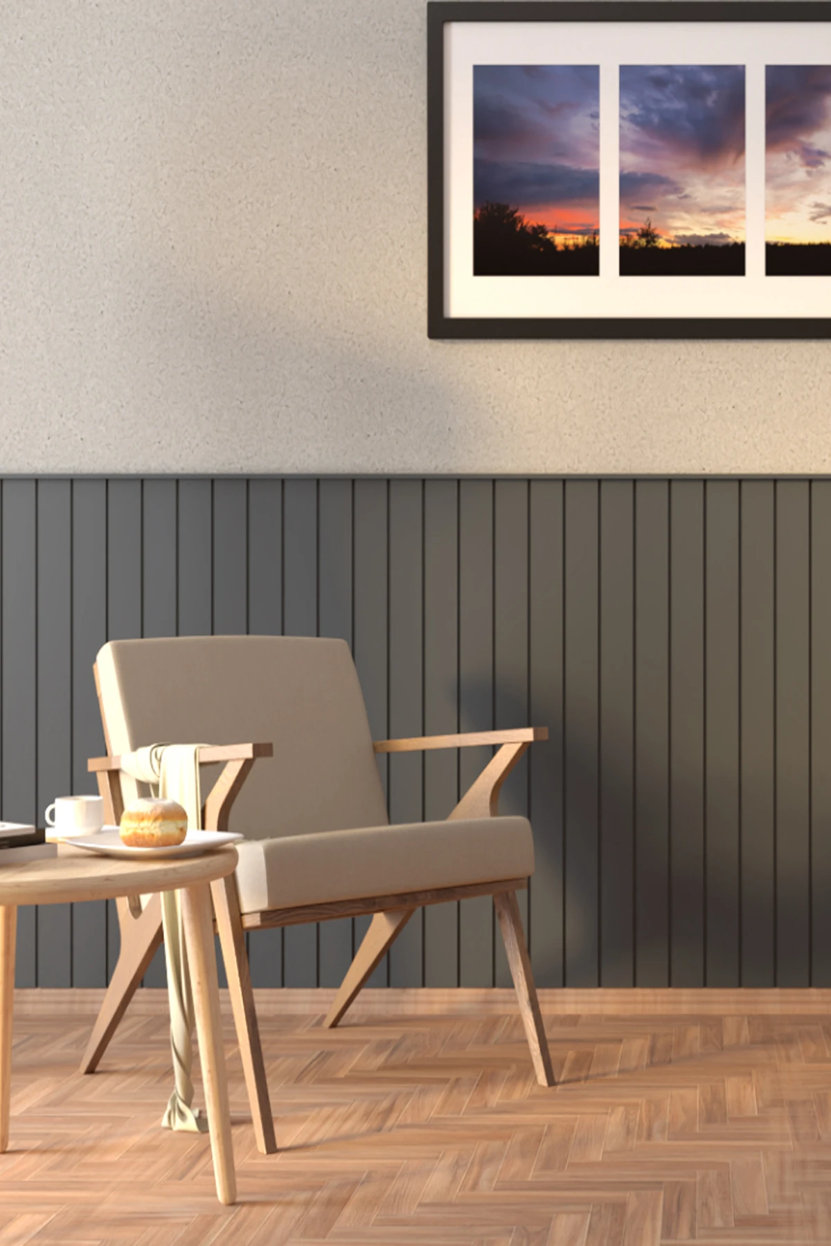 Boyalı Ihlamur Yeşili Dekoratif Duvar Paneli 54 X 105 Cm