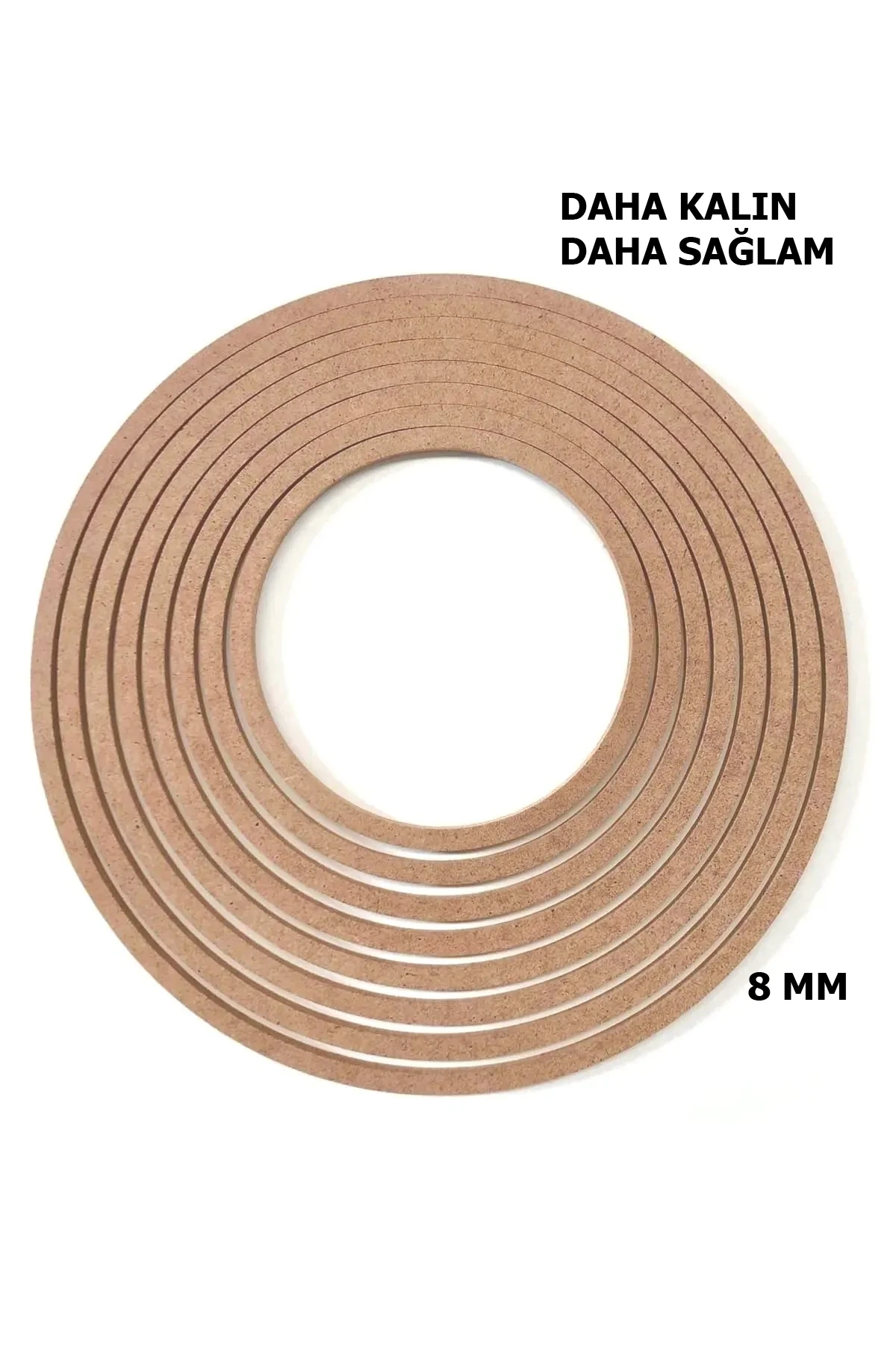 8'li Ham Mdf, 8mm Kalınlık, 30 Cm Kasnak, Boyanabilir Vidasız Kasnak, Makrome Halkası, Düş Kapanı