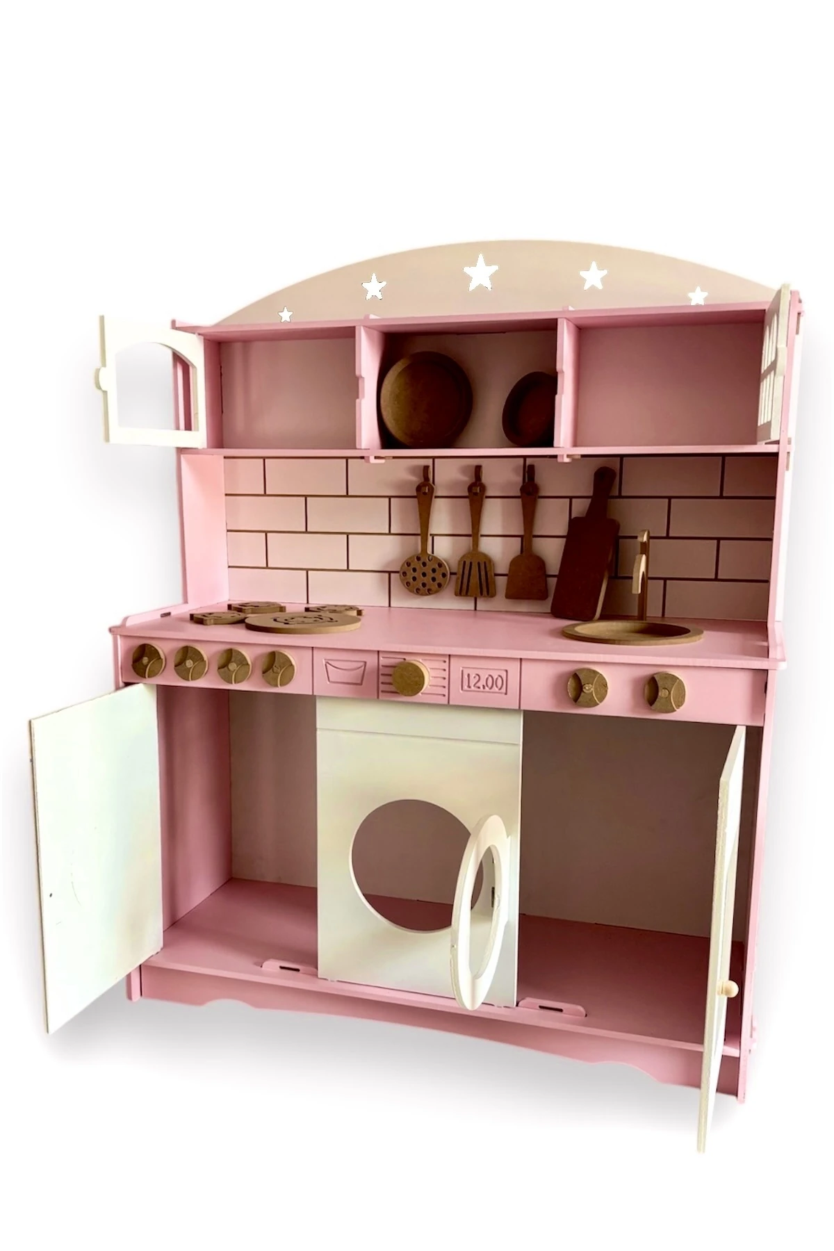 Eğlenceli Ahşap Çocuk Oyuncak Mutfak Seti