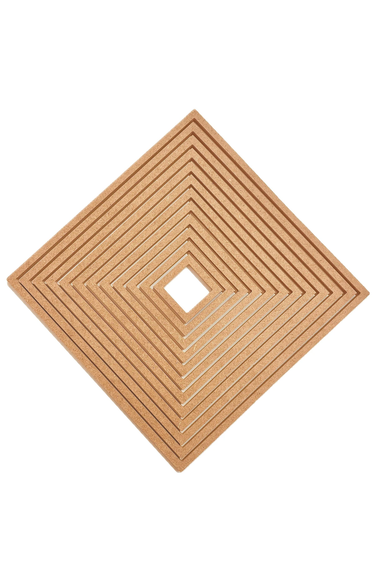 12'li Kare Ham Mdf, 8mm Kalınlık, 30 Cm Kasnak, Boyanabilir Vidasız Kasnak, Makrome Halkası