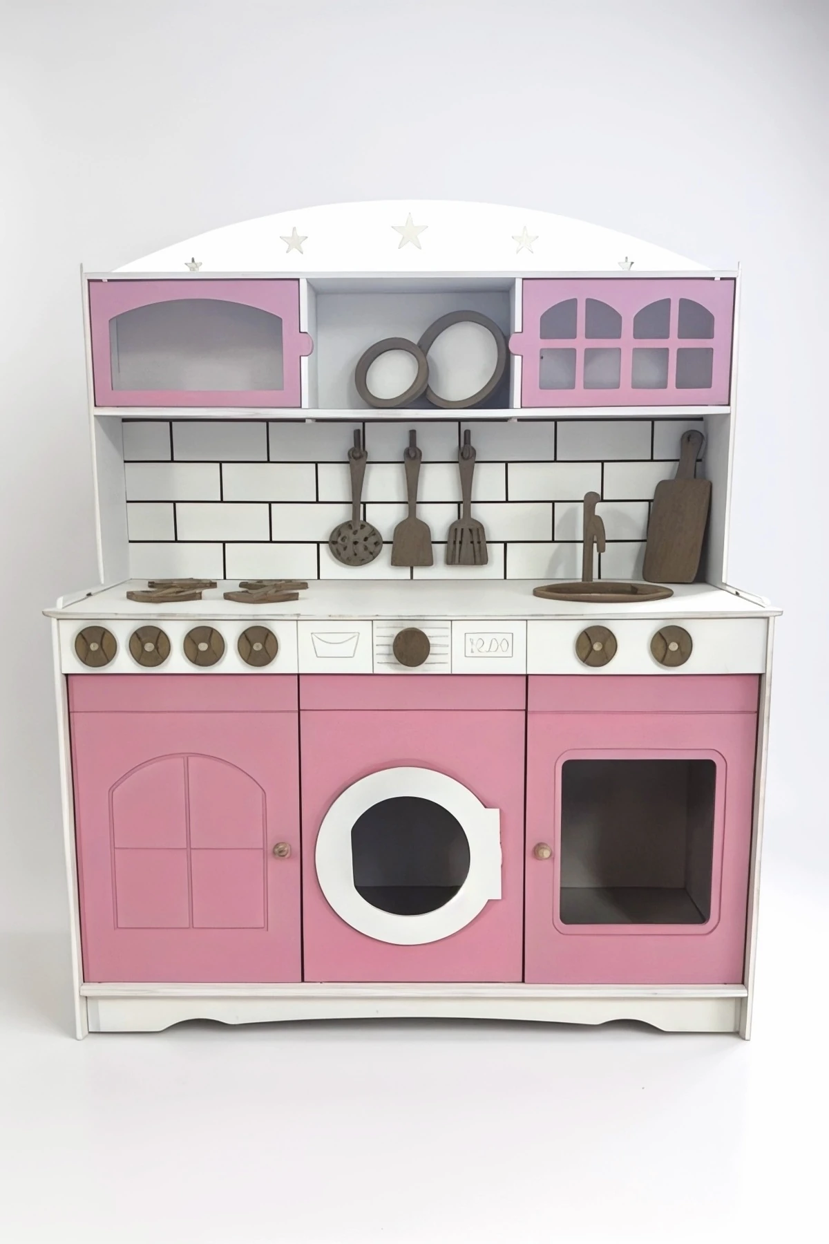 Boyalı Ahşap Oyuncak Mutfak Servis Seti