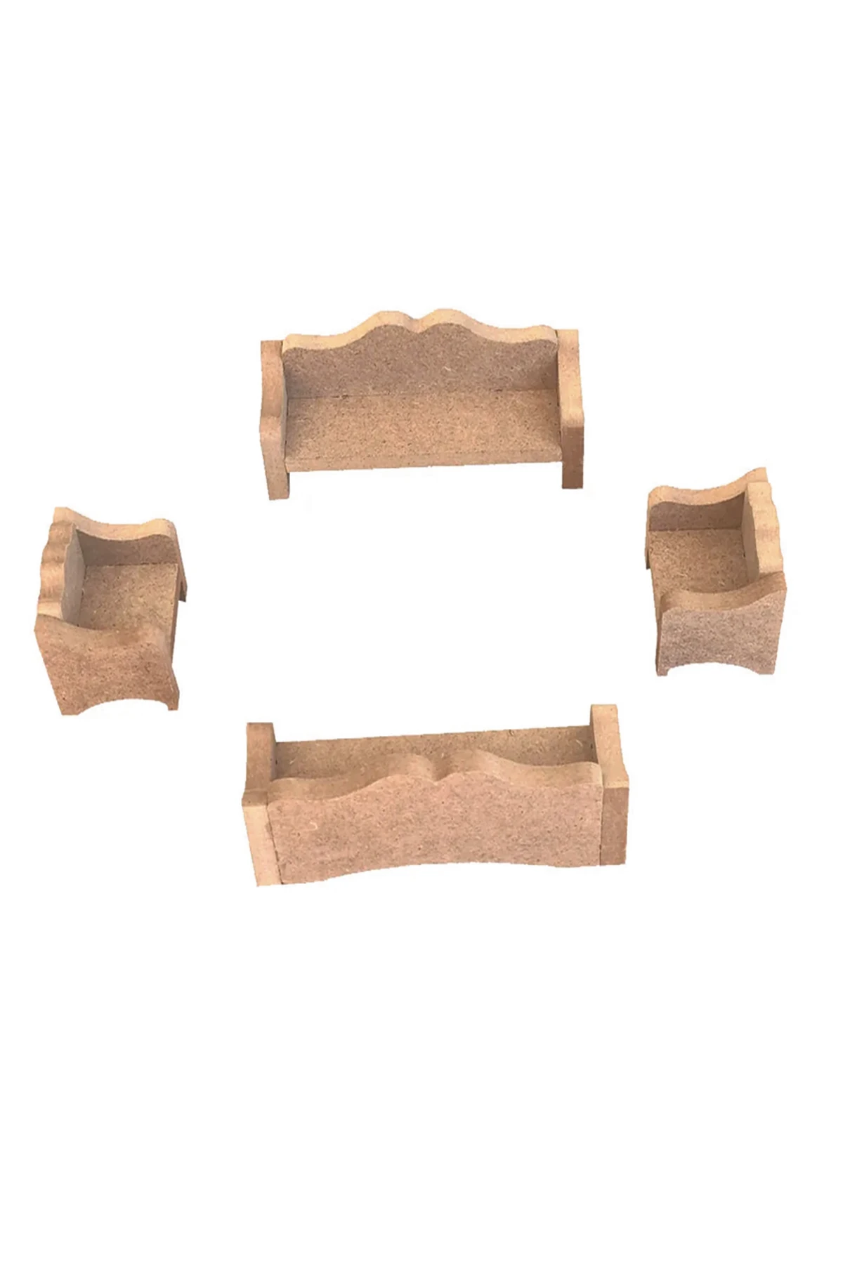 Ahşap Minyatür Boyanabilir Çocuk Etkinlik Workshop Mobilya Takımı Oyun Evi 15 Parça