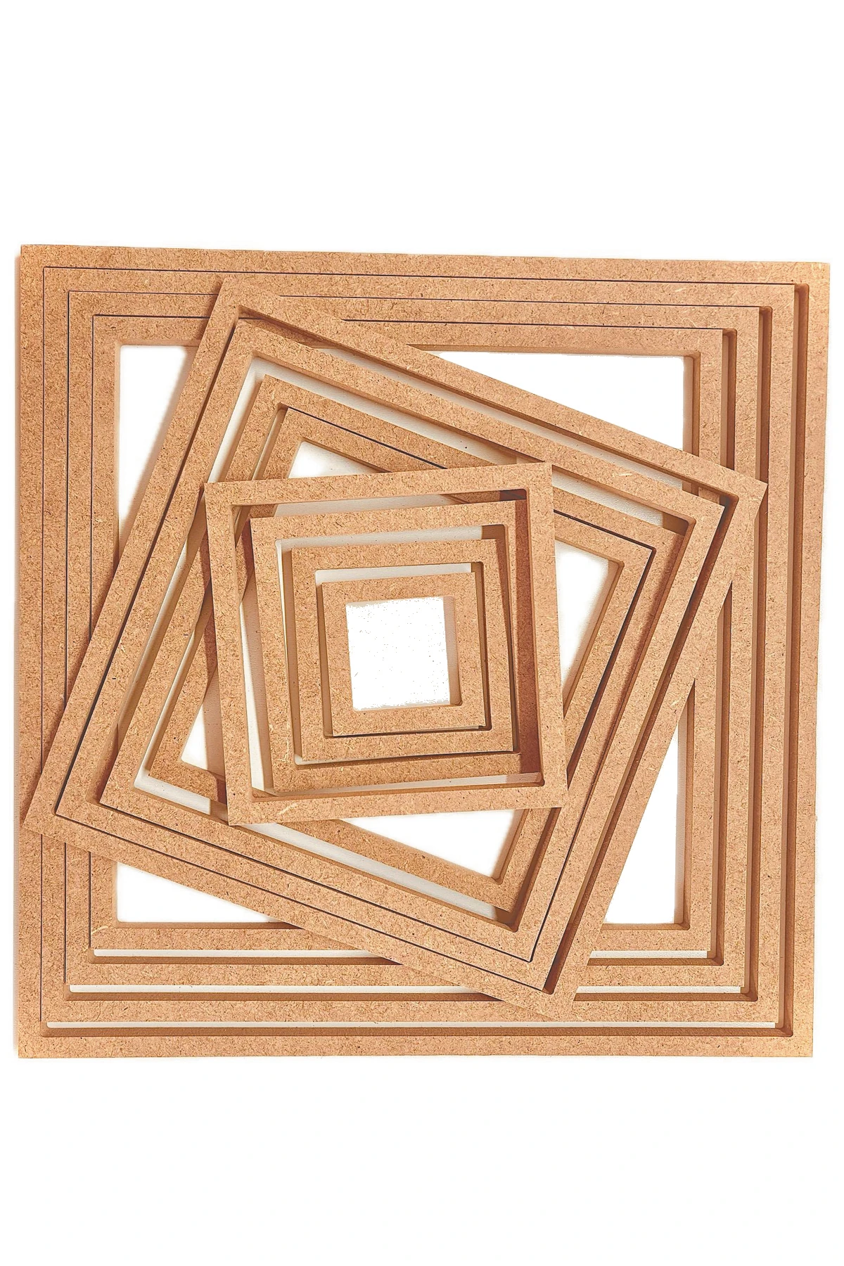 12'li Kare Ham Mdf, 8mm Kalınlık, 30 Cm Kasnak, Boyanabilir Vidasız Kasnak, Makrome Halkası