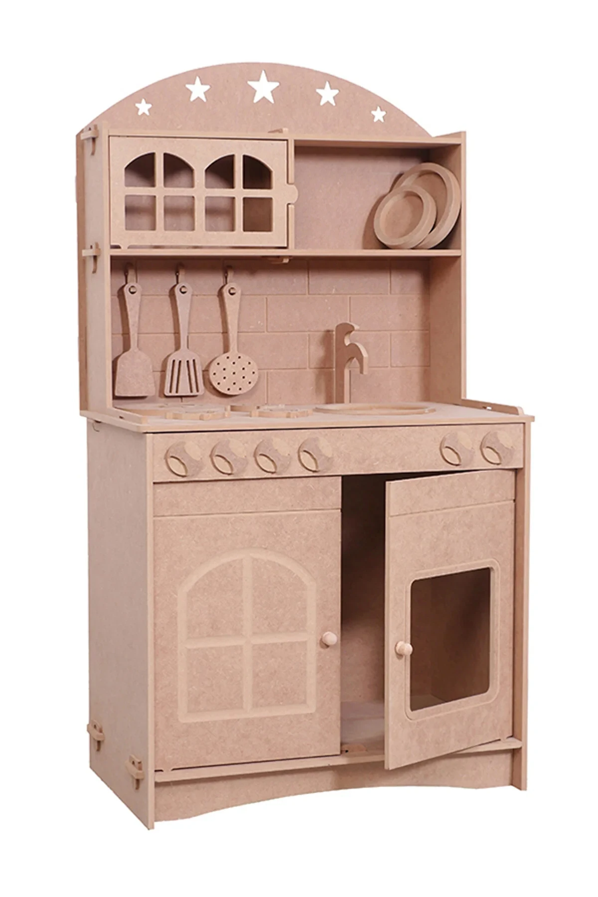 Ahşap Montessori Çocuk Oyuncak Mutfak Servis Seti (EKONOMİK SADE SET)