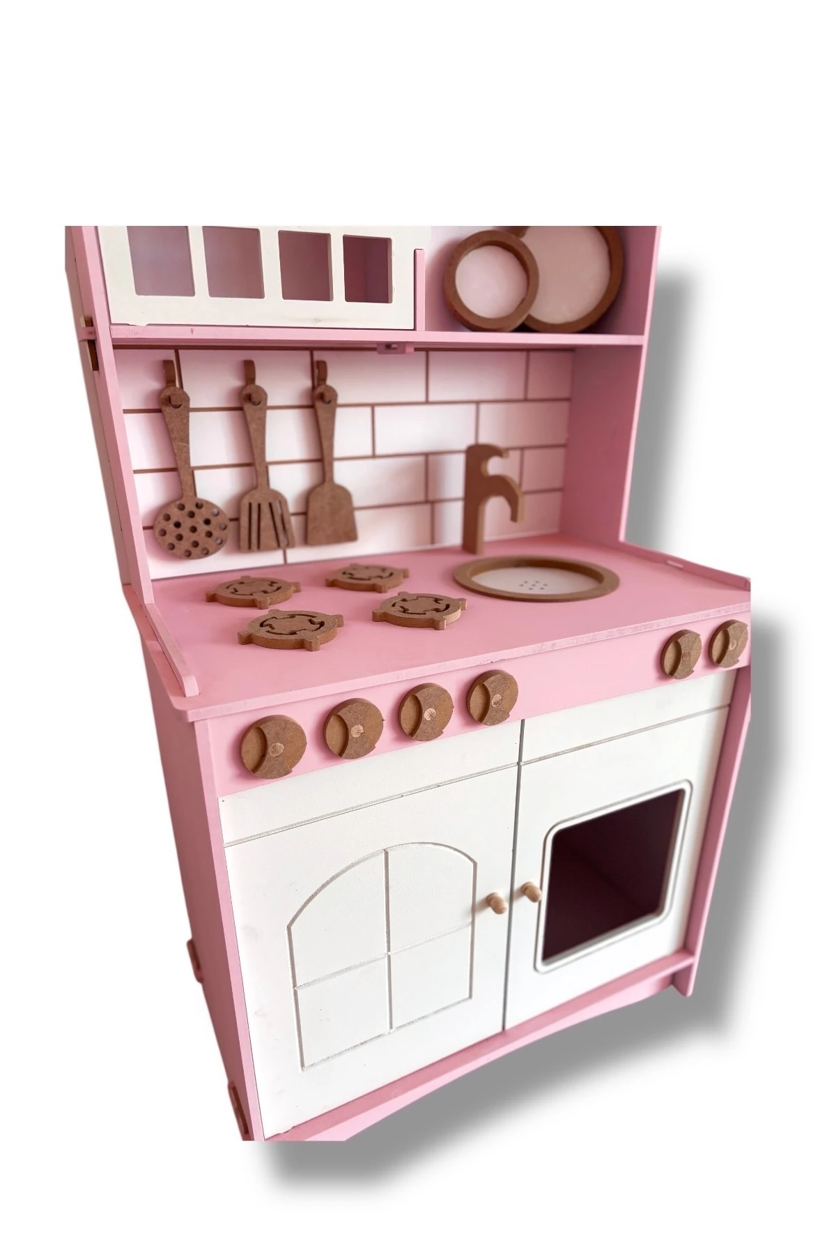 Pembe Boyalı 2 Kapaklı Oyuncak Mutfak Ekonomik Seri