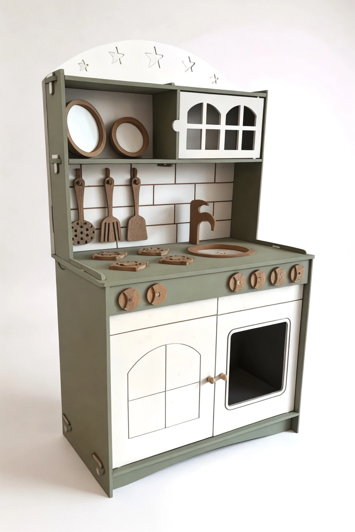 Ihlamur Boyalı Mutfak Montessori Oyuncak Set Ekonomik Seri