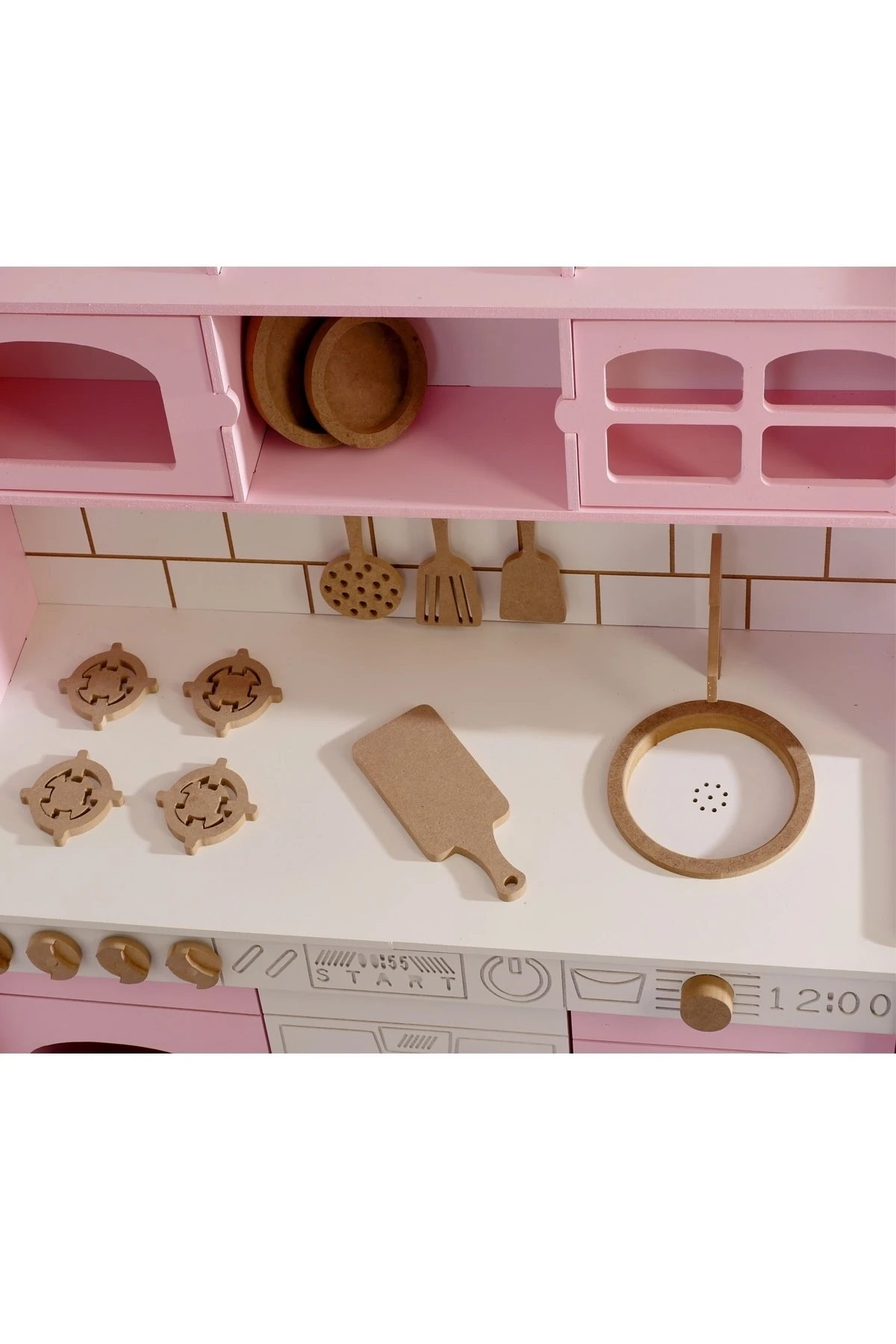 Boyalı Ahşap Oyuncak Mutfak Servis Seti