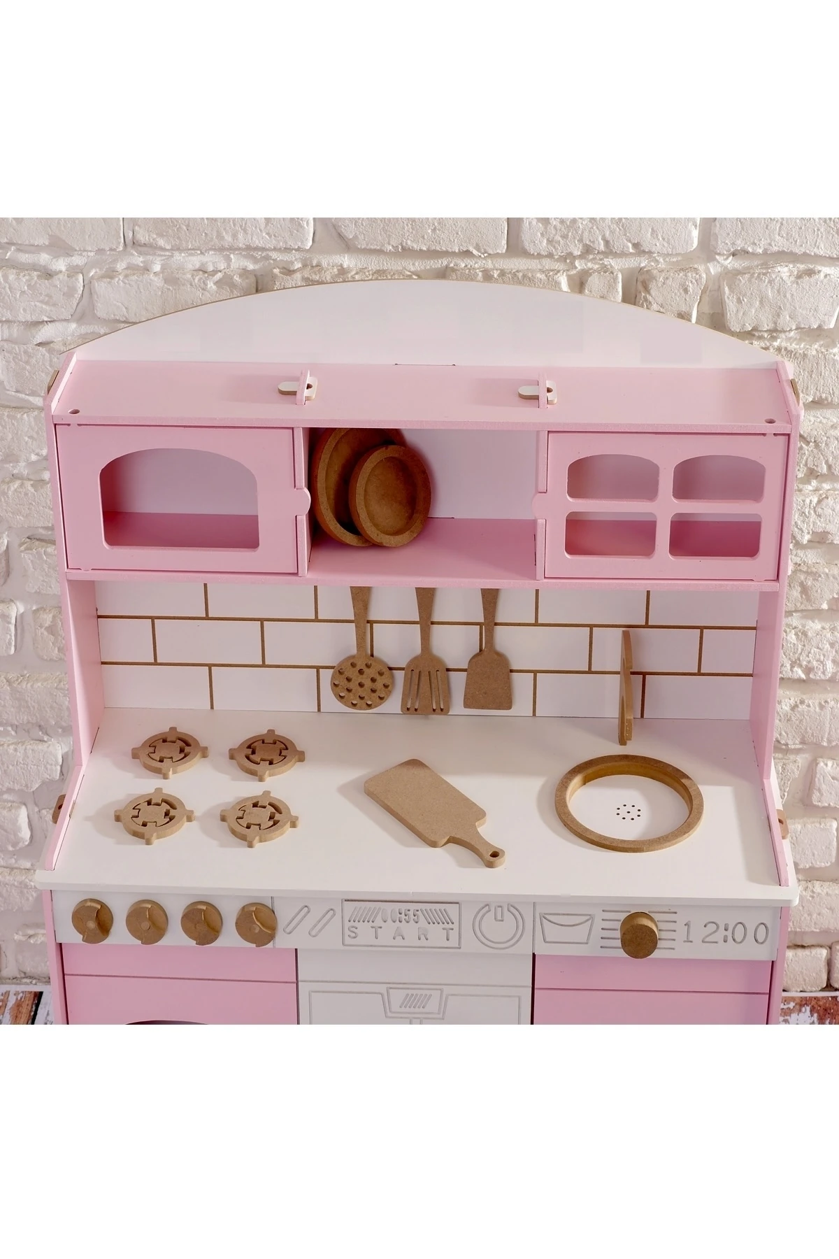 Boyalı Ahşap Oyuncak Mutfak Servis Seti