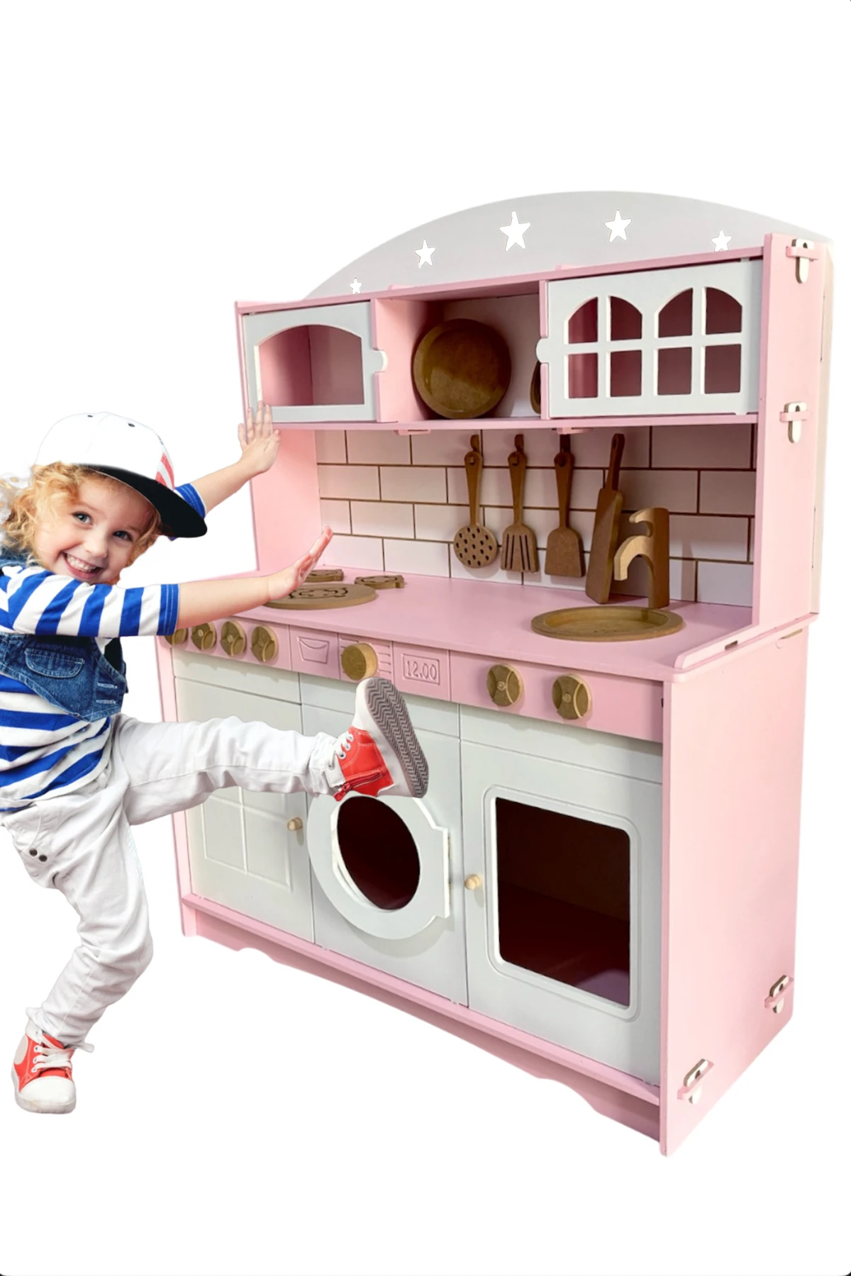 Eğlenceli Ahşap Çocuk Oyuncak Mutfak Seti