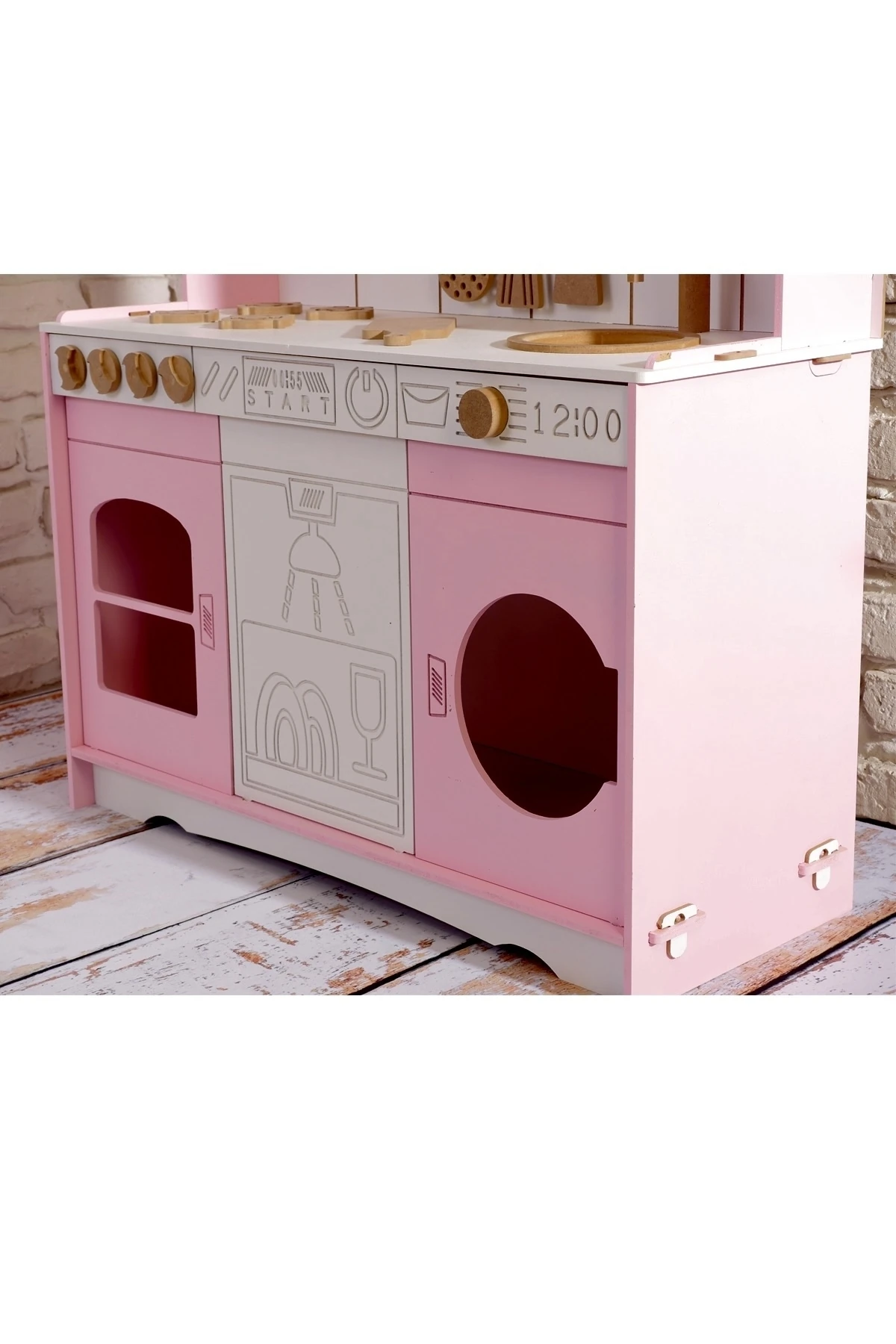 Boyalı Ahşap Oyuncak Mutfak Servis Seti