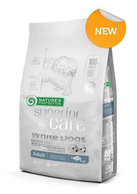 Nature's Protection Superior Care Beyaz Tüylü Köpekler İçin Ringa & Karidesli Küçük Irk Köpek Maması 10 KG – Tahılsız, Glutensiz, Hipoalerjenik