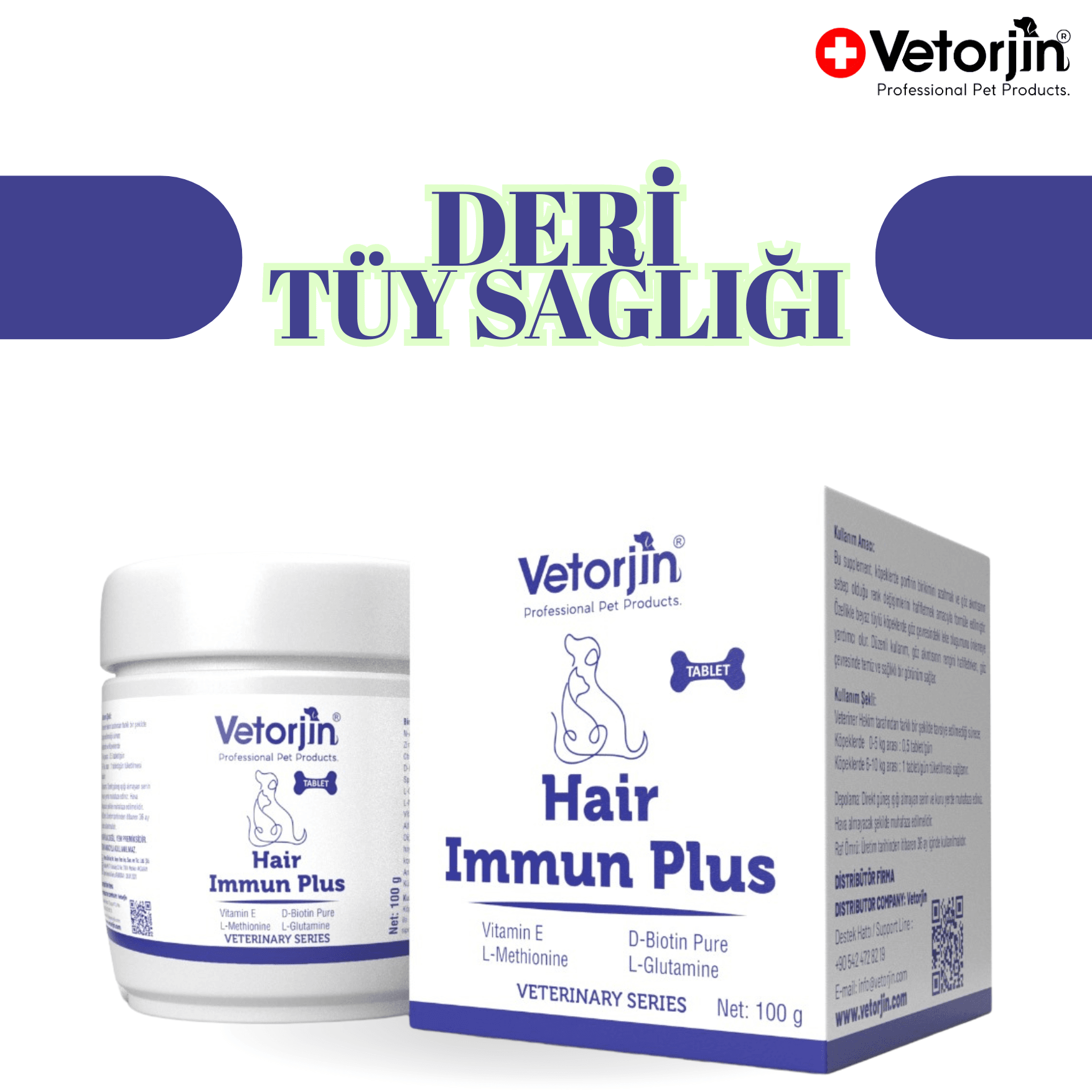 Vetorjin Hair Immun Plus Deri ve Tüy Sağlığı Ödül Maması 100 gr