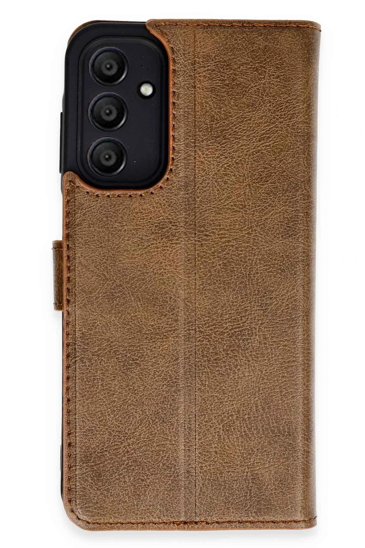 Samsung Galaxy A55 5G Deri Cüzdan Kılıf, Koruyucu Kapaklı Kılıf - Taba