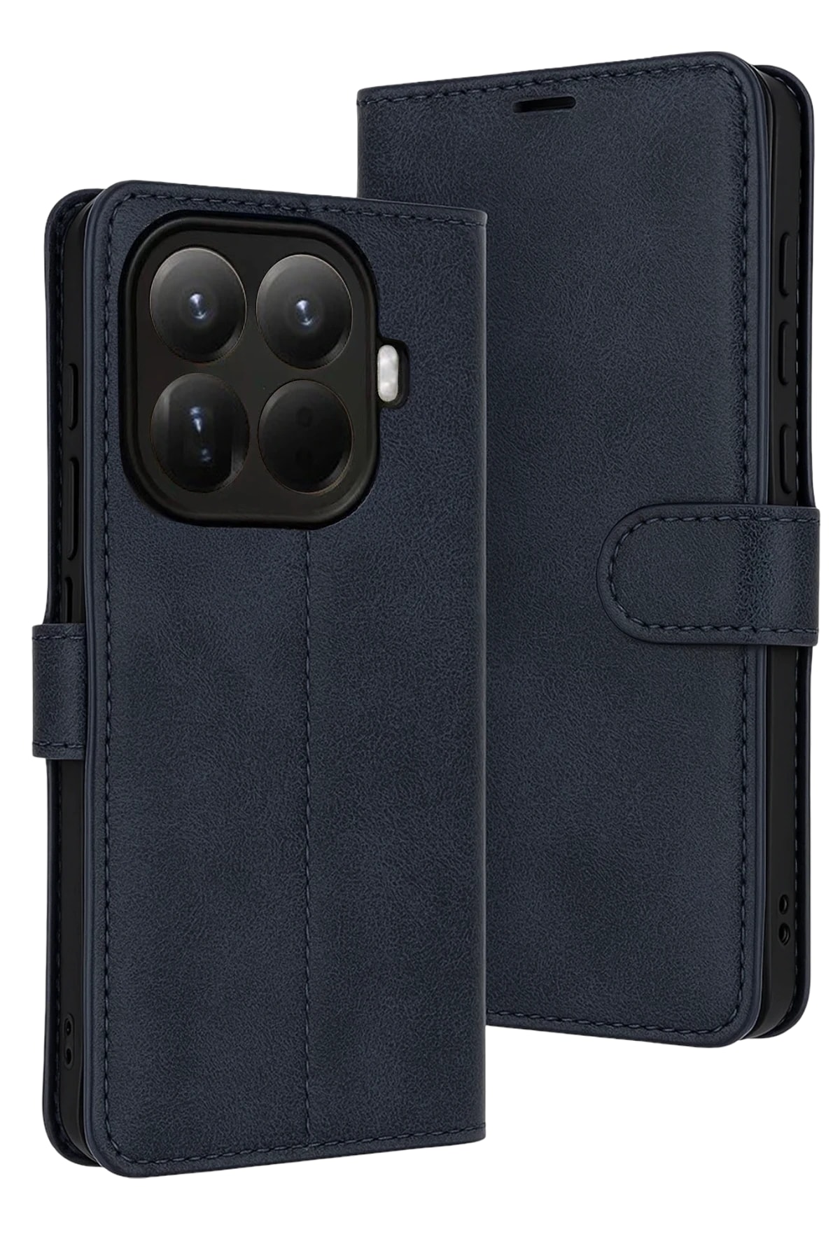 Xiaomi Mi 15T Pro Deri Cüzdan Kılıf, Koruyucu Kapaklı Kılıf - Lacivert