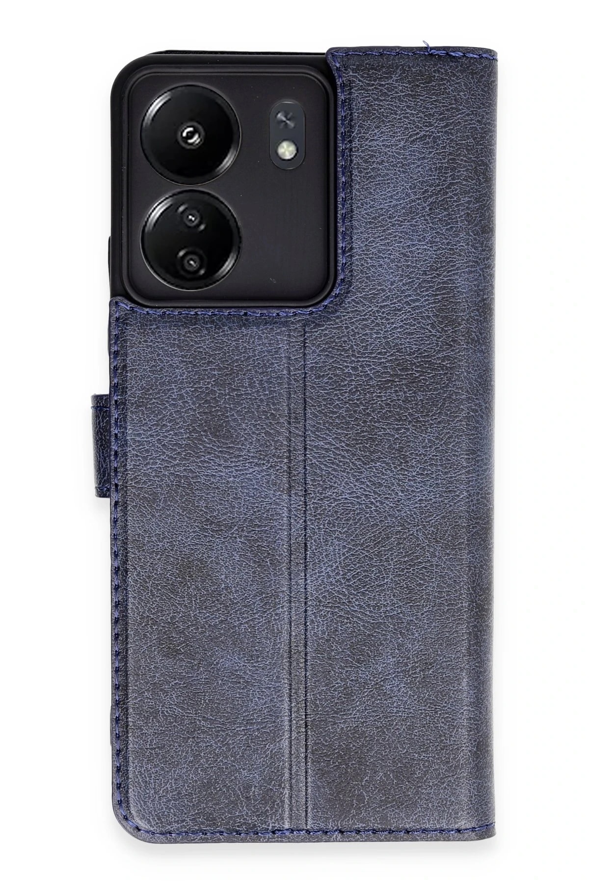 Xiaomi Redmi 13C Deri Cüzdan Kılıf, Koruyucu Kapaklı Kılıf - Lacivert