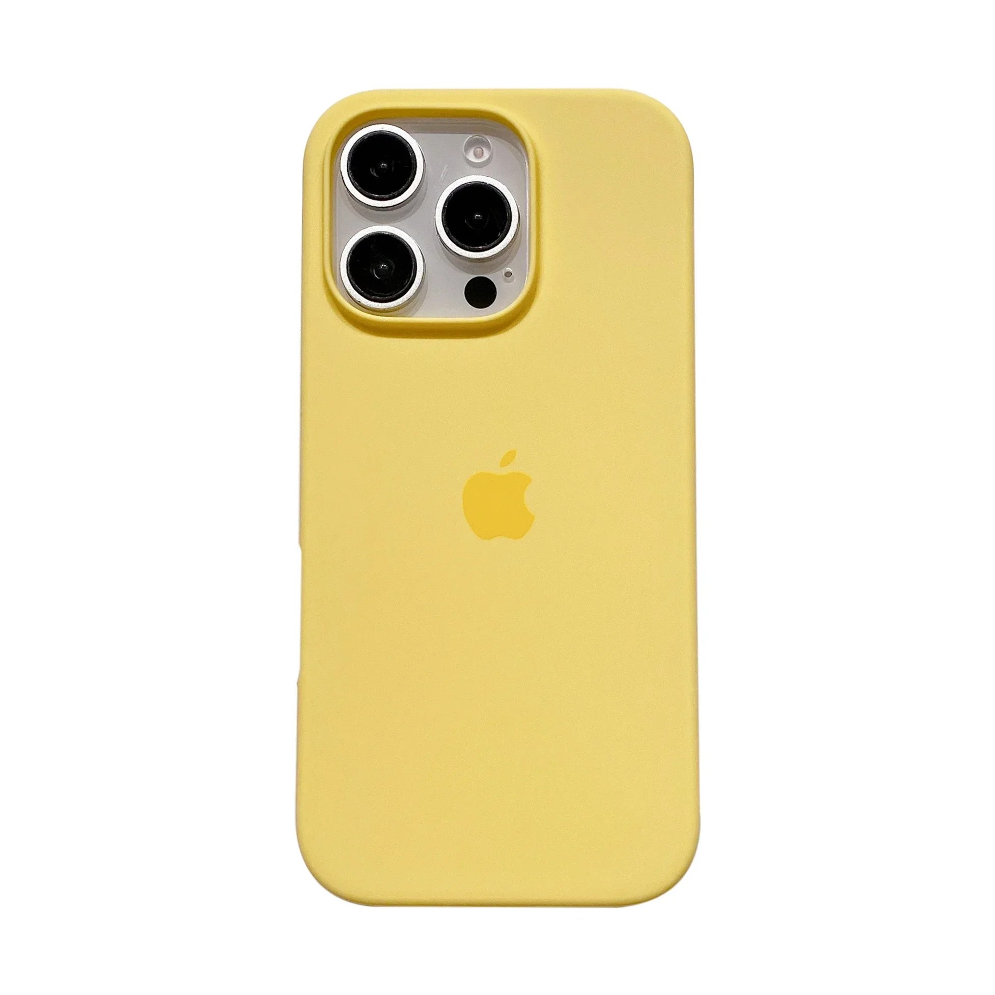 iPhone 13 Uyumlu Logolu Lansman Kılıf Sarı
