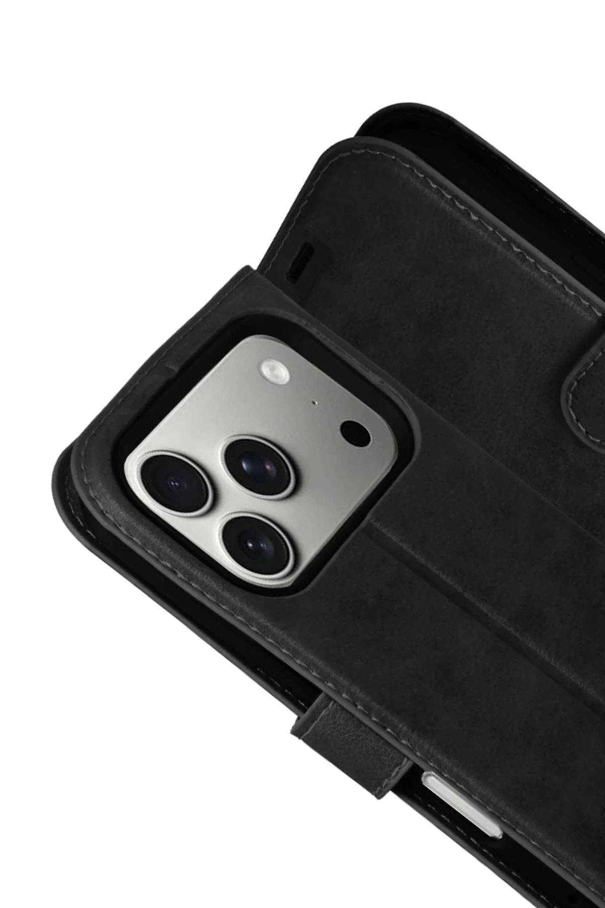 iPhone 16 Pro Max Deri Cüzdan Kılıf, Koruyucu Kapaklı Kılıf