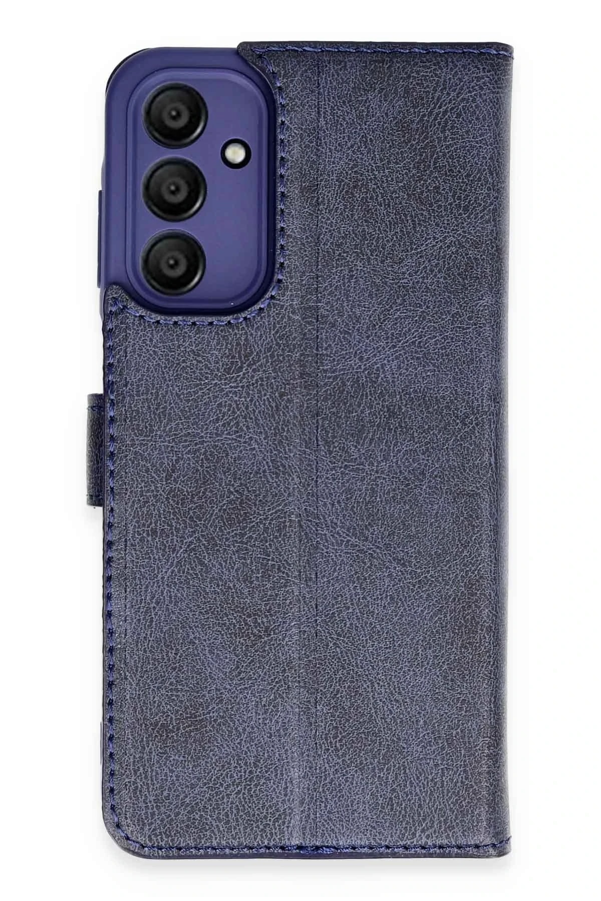 Samsung Galaxy A55 5G Deri Cüzdan Kılıf, Koruyucu Kapaklı Kılıf - Lacivert