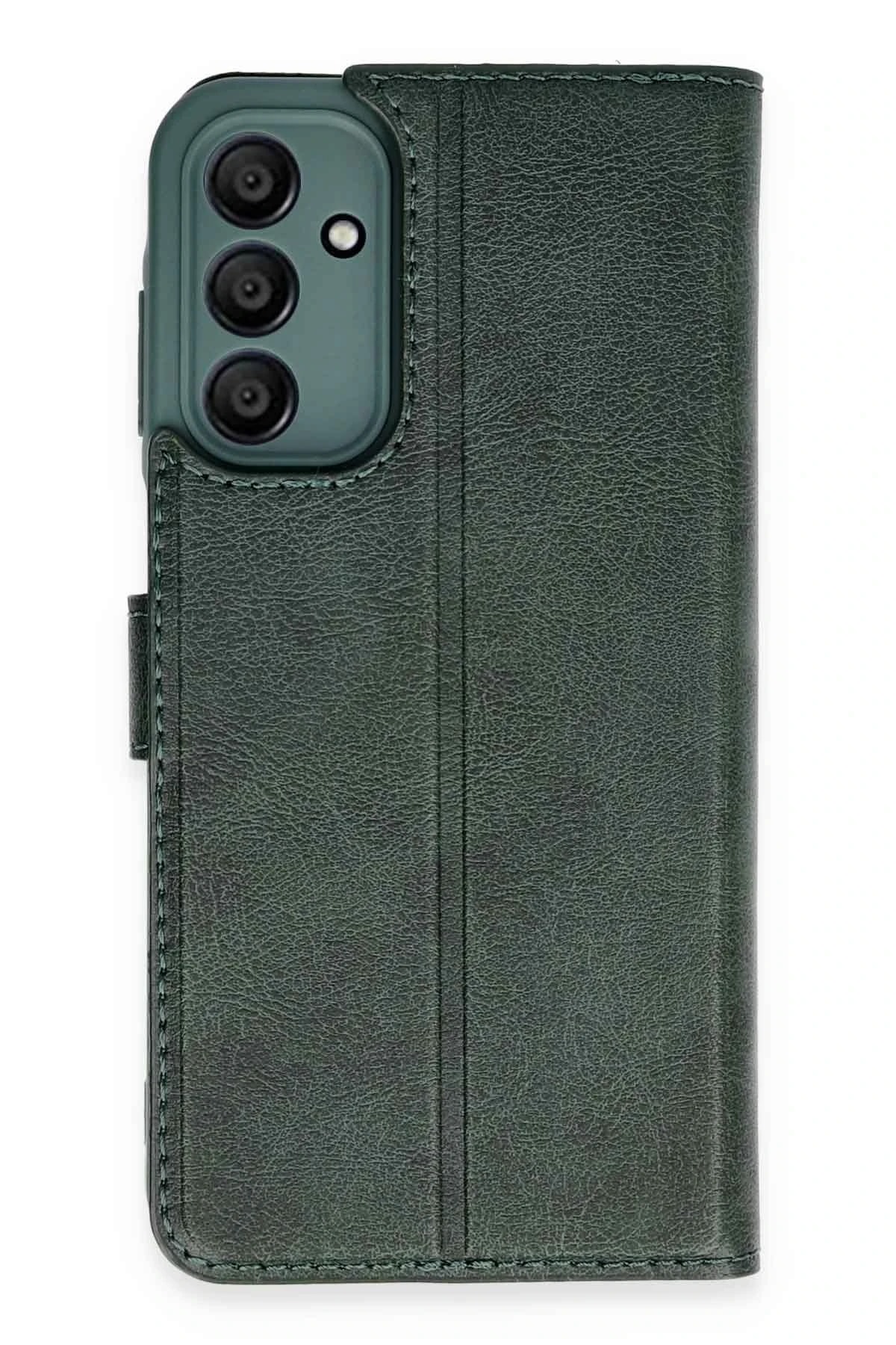 Samsung Galaxy A55 5G Deri Cüzdan Kılıf, Koruyucu Kapaklı Kılıf - Yeşil