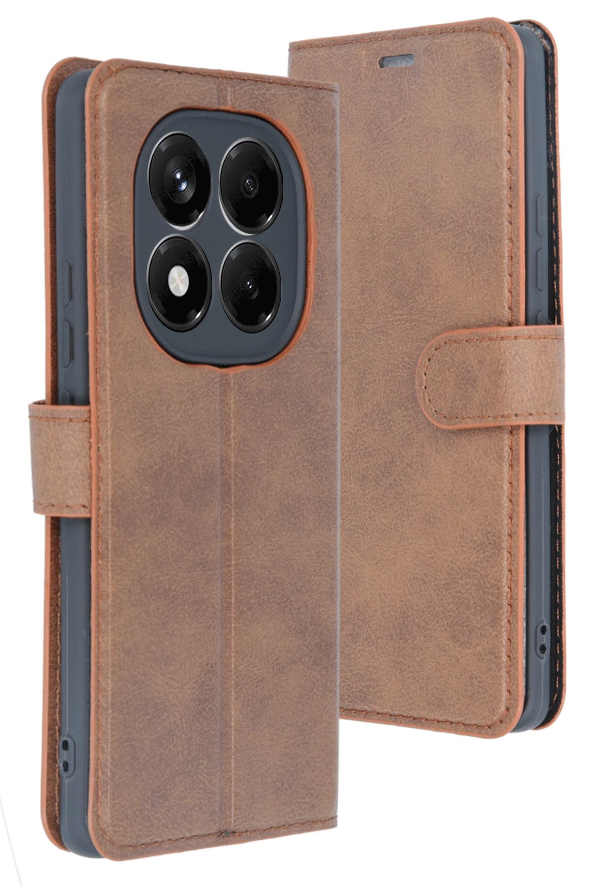 Xiaomi Redmi Note 14 Pro 5G Kapaklı Kılıf-Kapaklı Koruyucu Kılıf - Taba