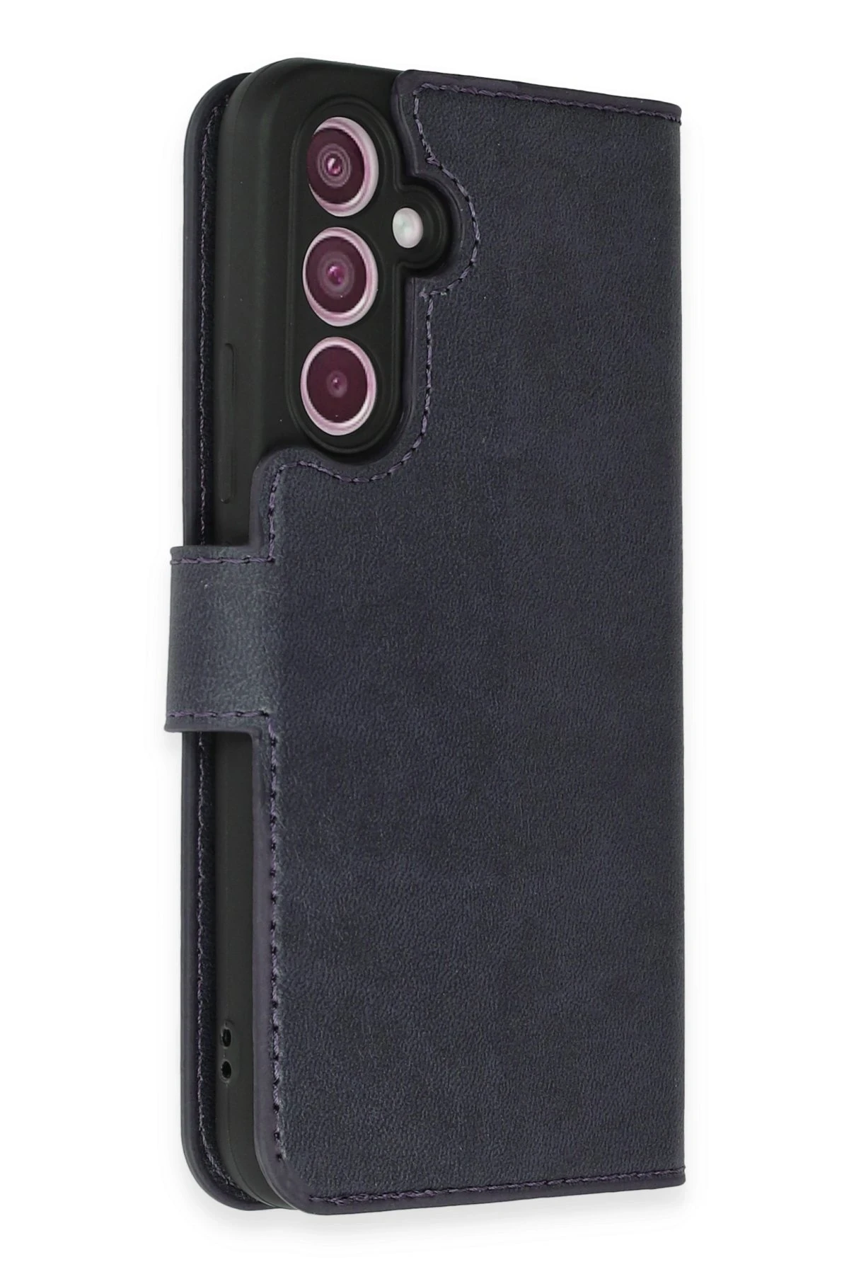  Samsung Galaxy A34 5G Deri Cüzdan Kılıf, Koruyucu Kapaklı Kılıf - Lacivert