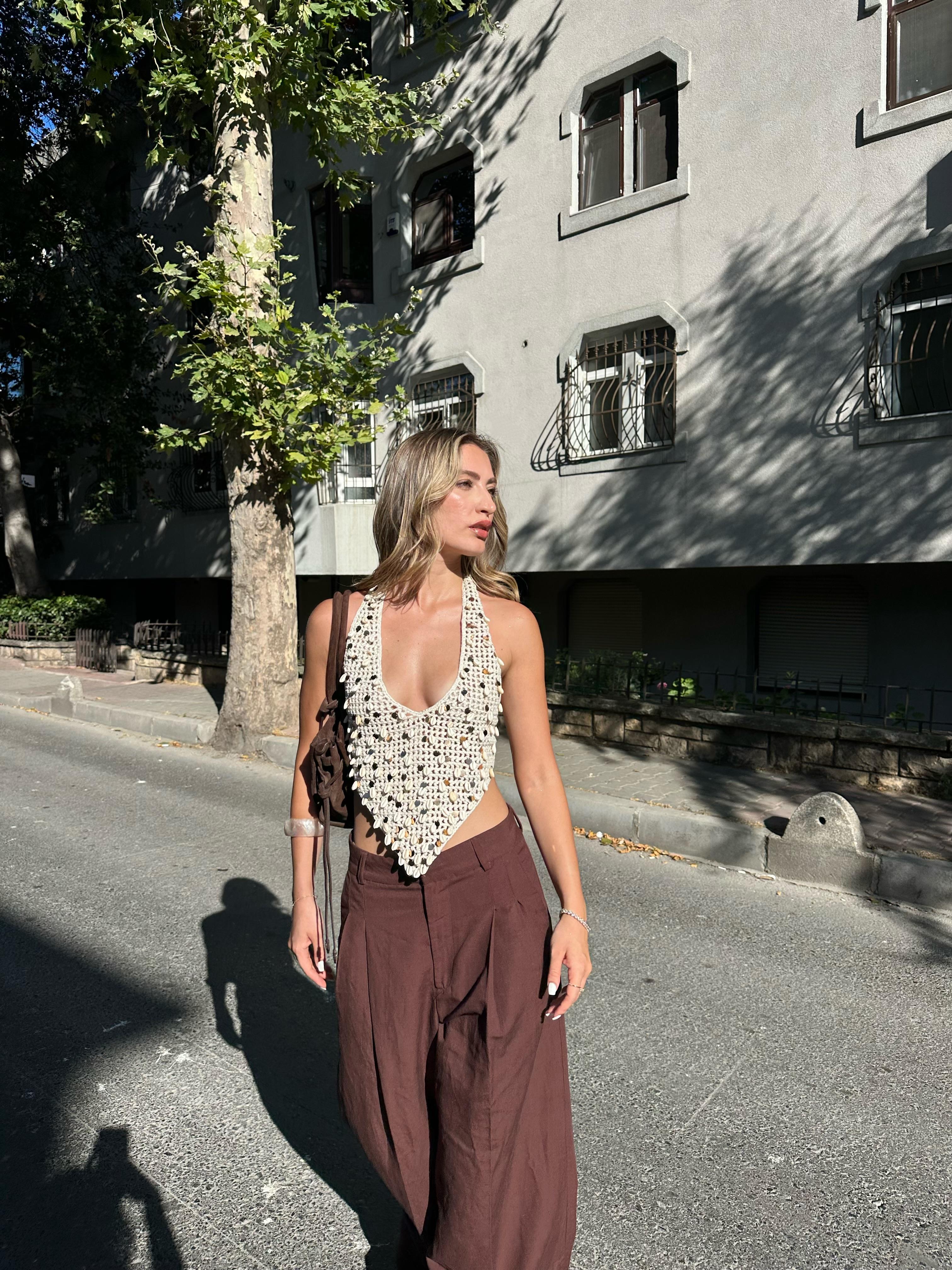 Galatea Pullu Deniz Kabuklu Bluz