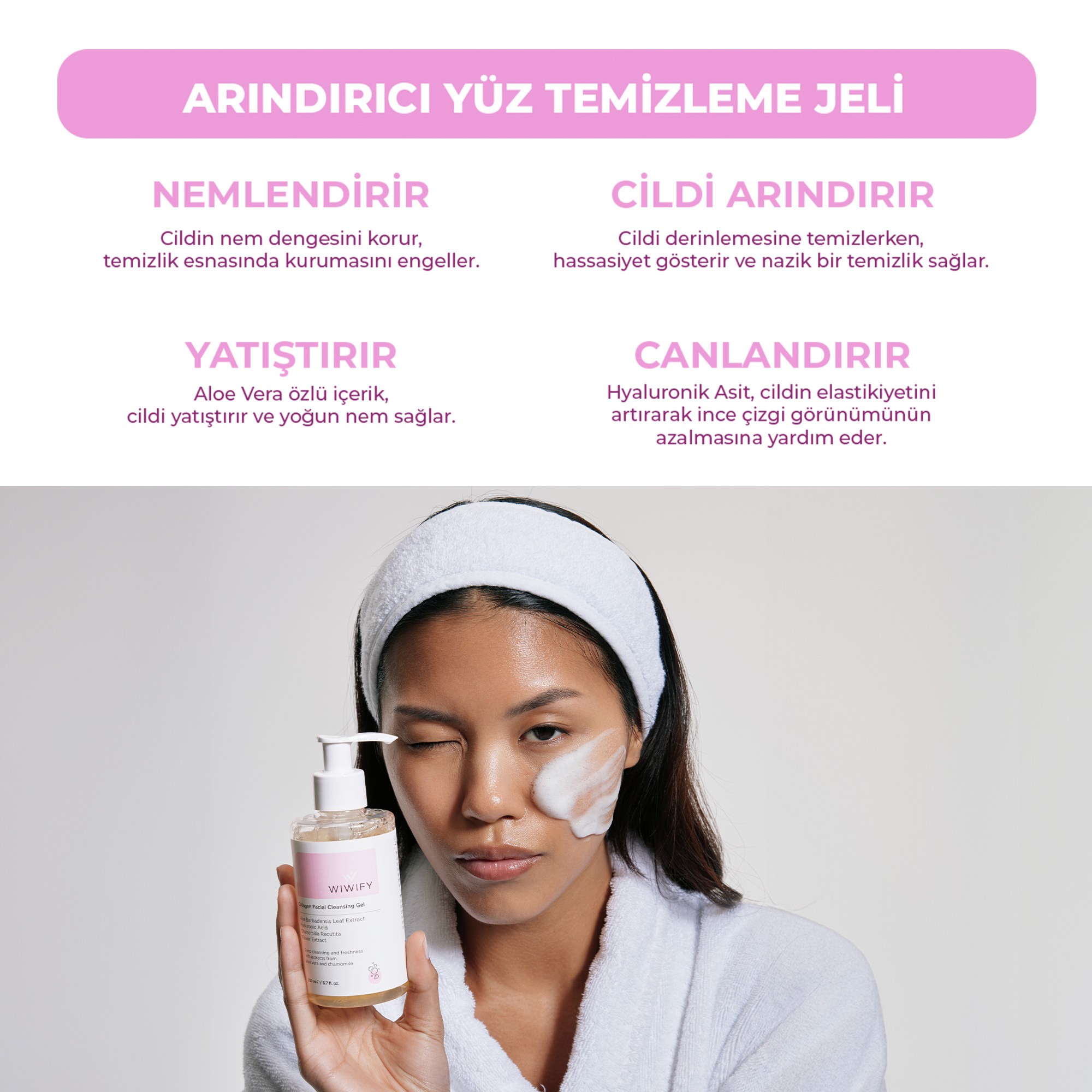 Aloe Vera ve Papatya Özlü, Arındırıcı Yüz Temizleme Jeli 200 ml