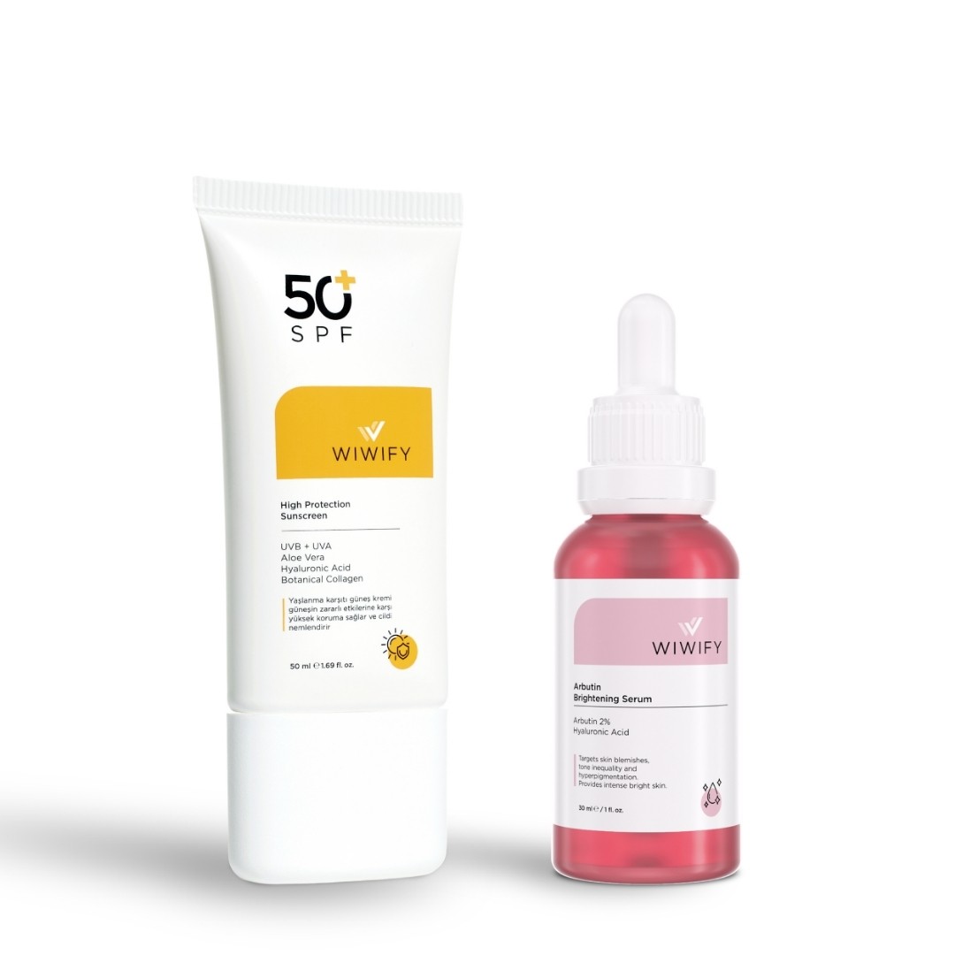 Sunscreen and Arbutin Serum Set for Blemished Skin
