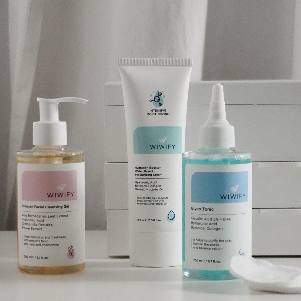 Günlük Bakım İçin Nemlendirici, Yüz Temizleme Jeli ve Tonik Cilt Bakım Seti
