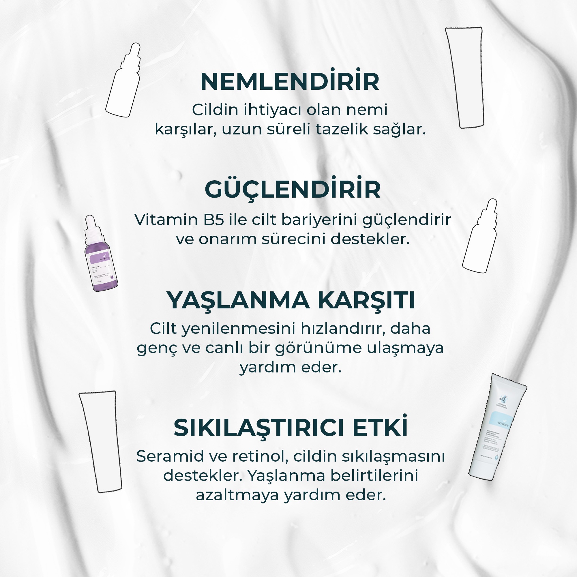 Yaşlanma Belirtileri Olan Ciltler İçin Nemlendirici, Retinol Serum Cilt Bakım Seti