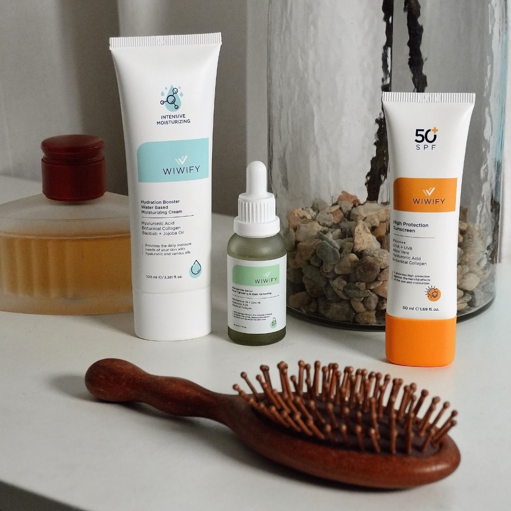 Gözenek ve Akne Karşıtı Nemlendirici, Güneş Kremi ve Niacinamide Serum Cilt Bakım Seti