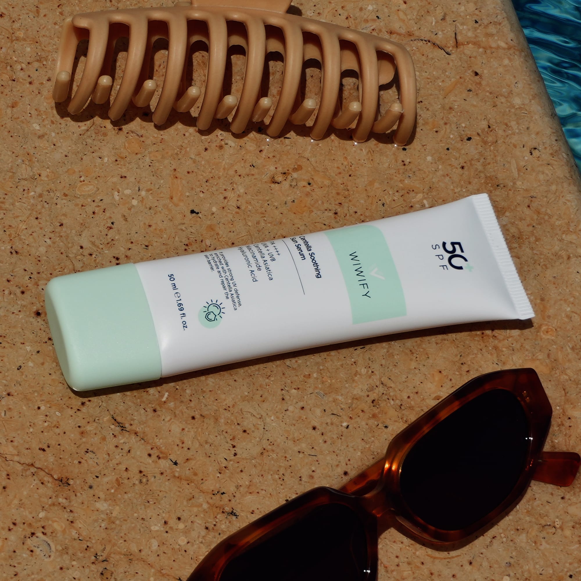 Yatıştırıcı, Onarıcı, Yüksek Korumalı, Centella Soothing Sun Serum SPF 50+ Pa 50++++ 50 ml