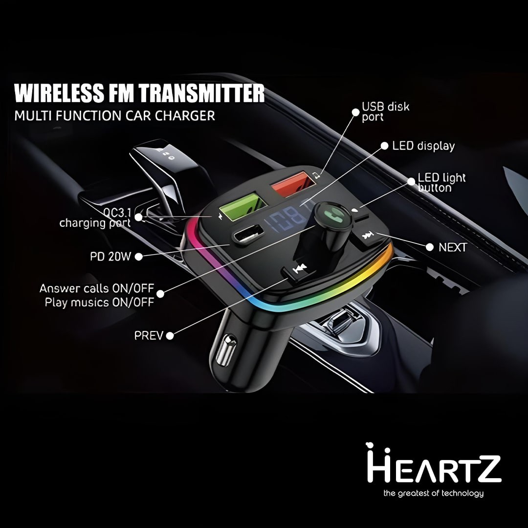 WIRELESS FM TRANSMITTER CAR CHARGER 
