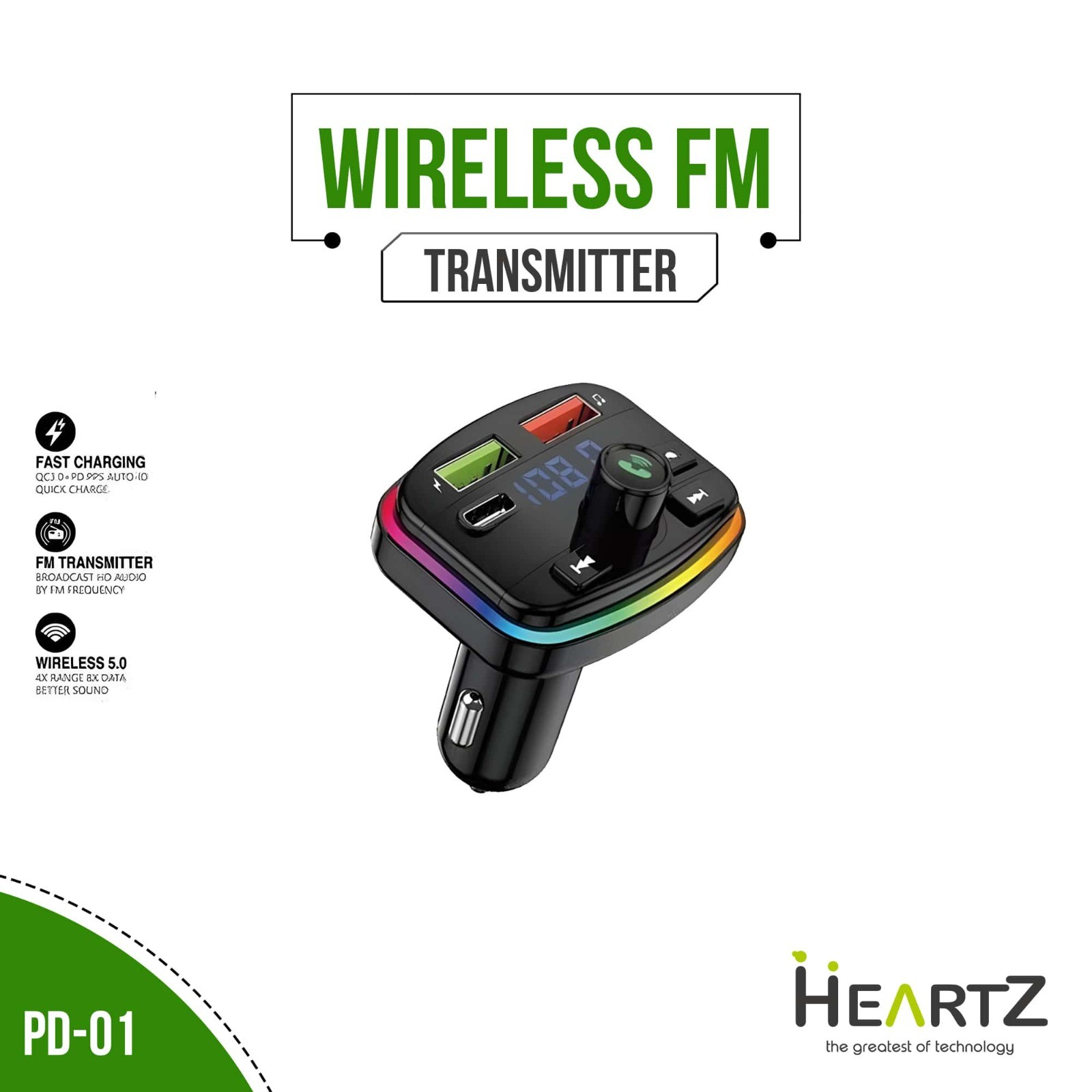 WIRELESS FM TRANSMITTER CAR CHARGER 