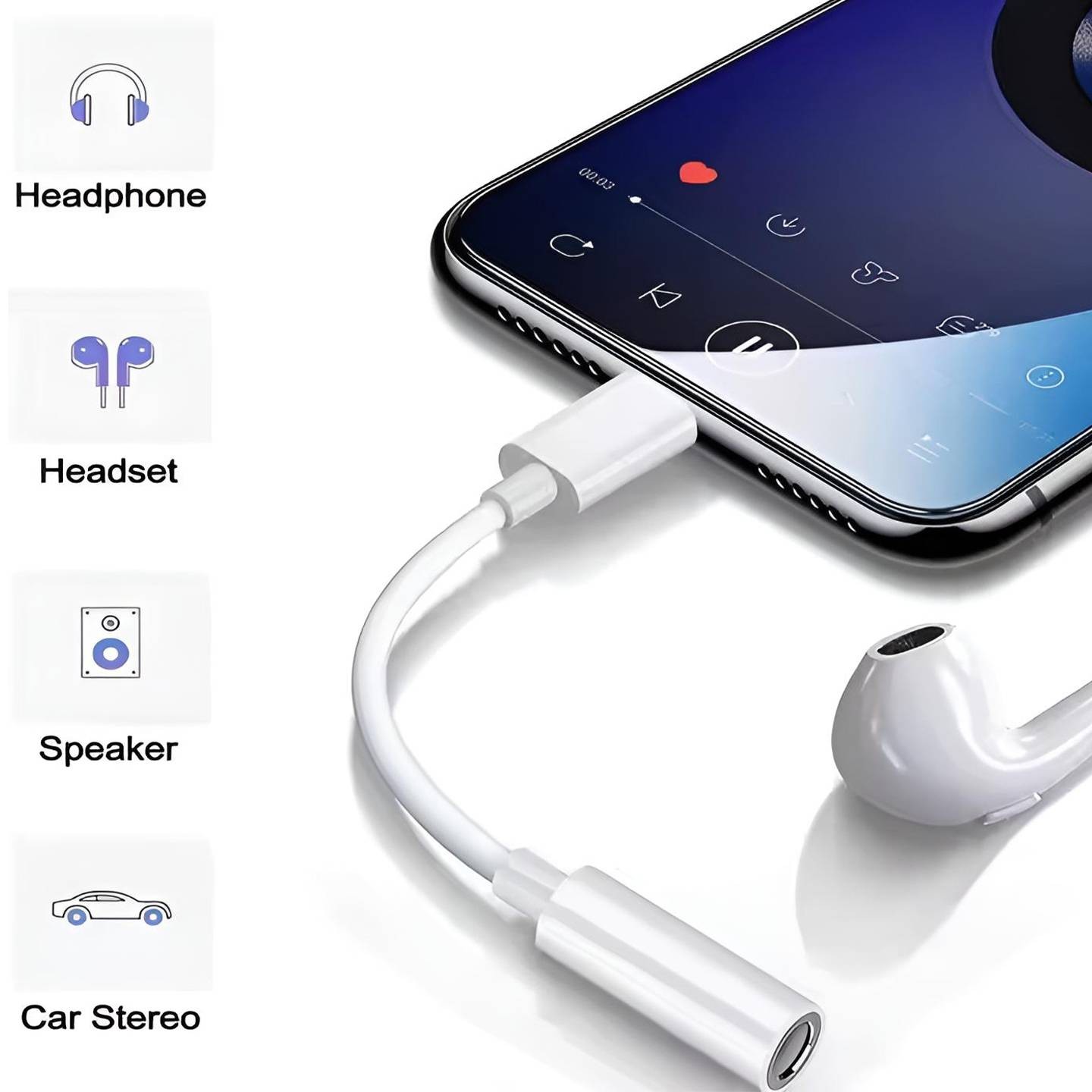 JH 002 LİGHTNİNG TO HEADPHONE JACK ADAPTER