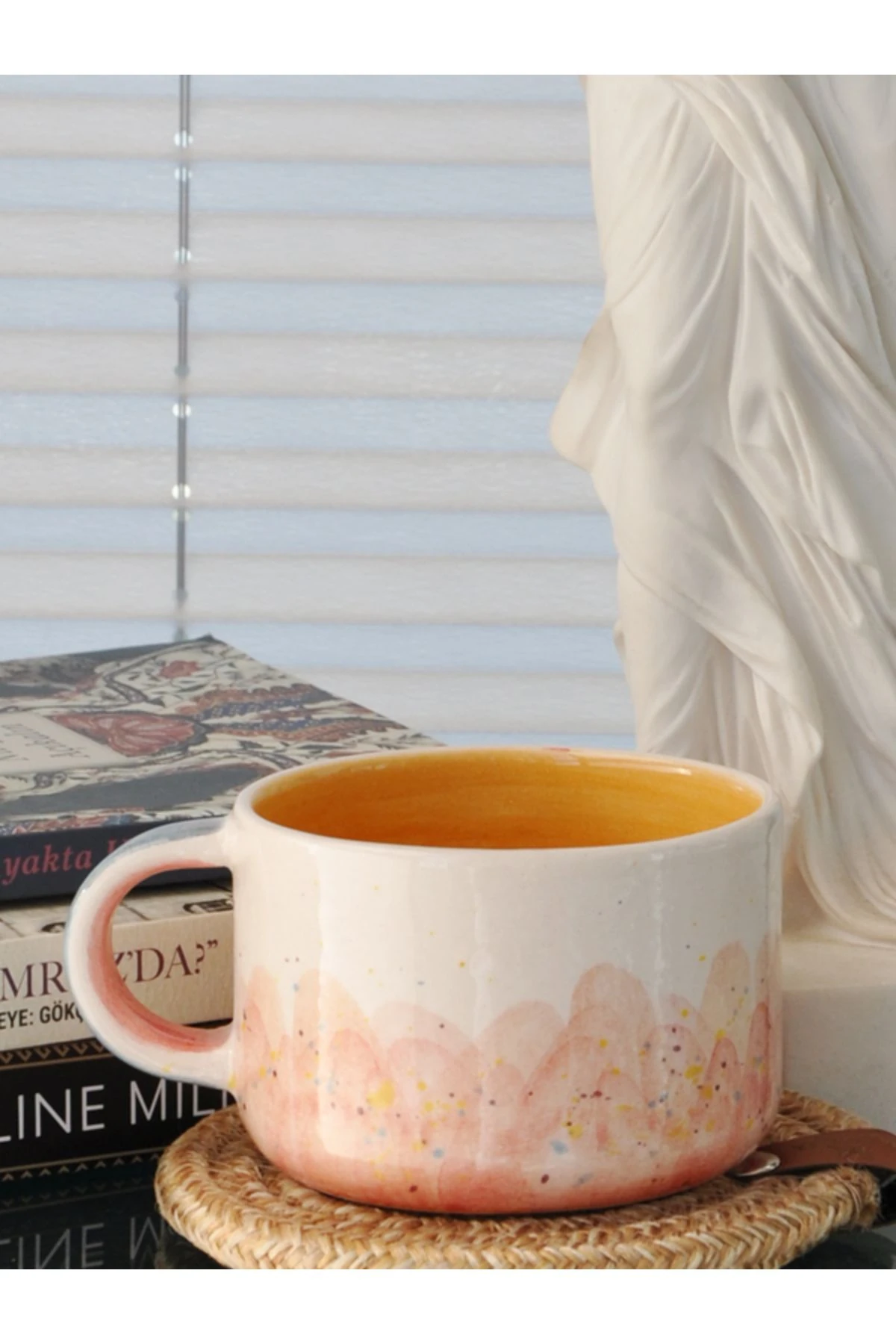 Handmade Sarı Brush Kupa 250 Ml